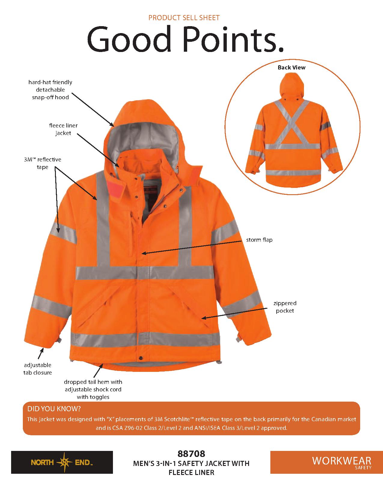 Ash City UTK 2 Warm.Logik 88708 - Men's 3-In-1 Safety Jacket With Fleece Liner