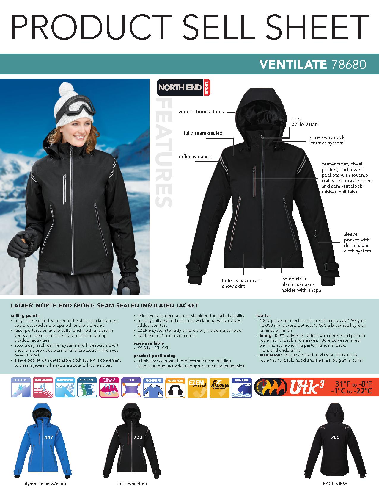 Ash City UTK 3 Warm.Logik 78680 - Ventilate Ladies' Seam-Sealed Insulated Jacket