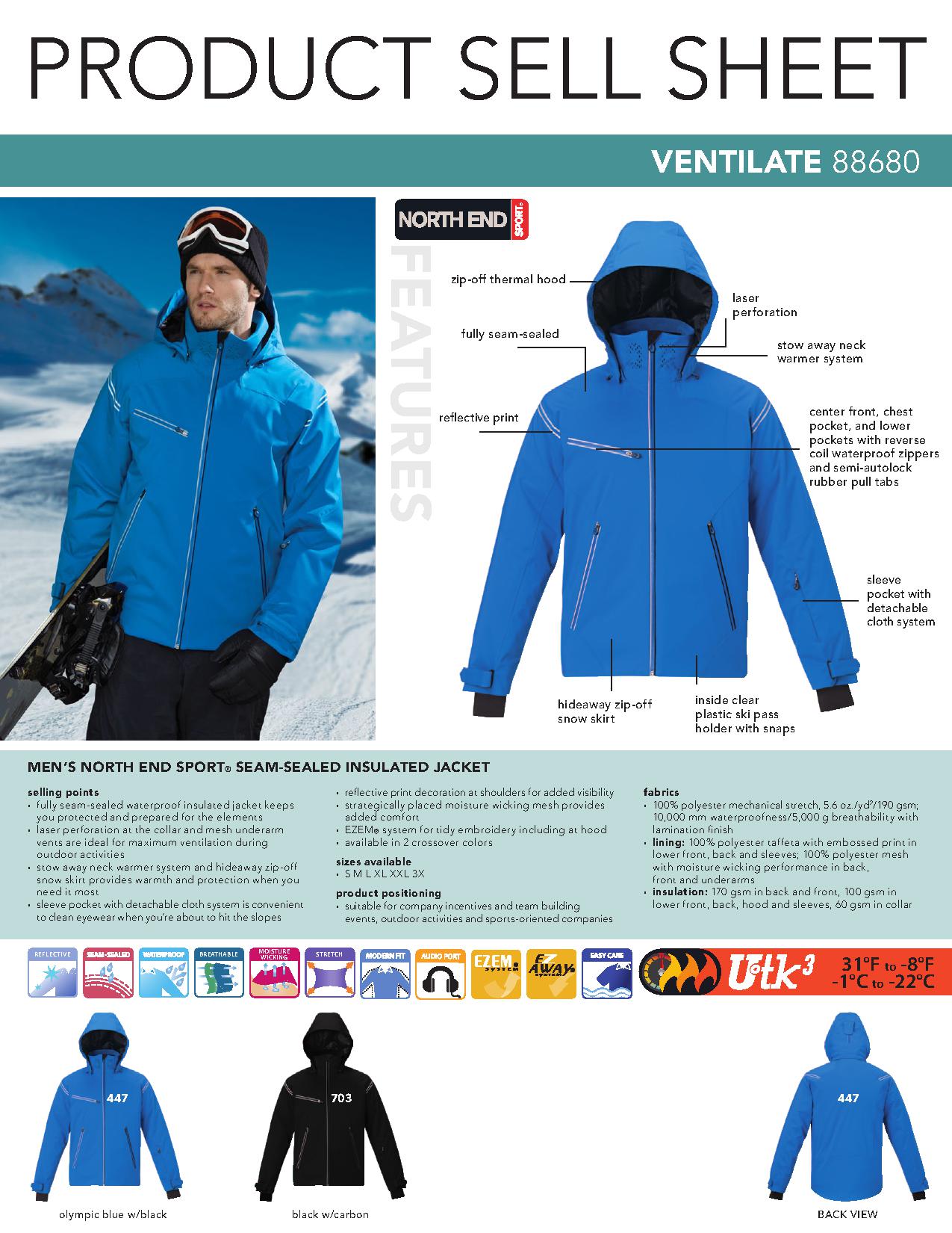Ash City UTK 3 Warm.Logik 88680 - Ventilate Men's Seam-Sealed Insulated Jacket