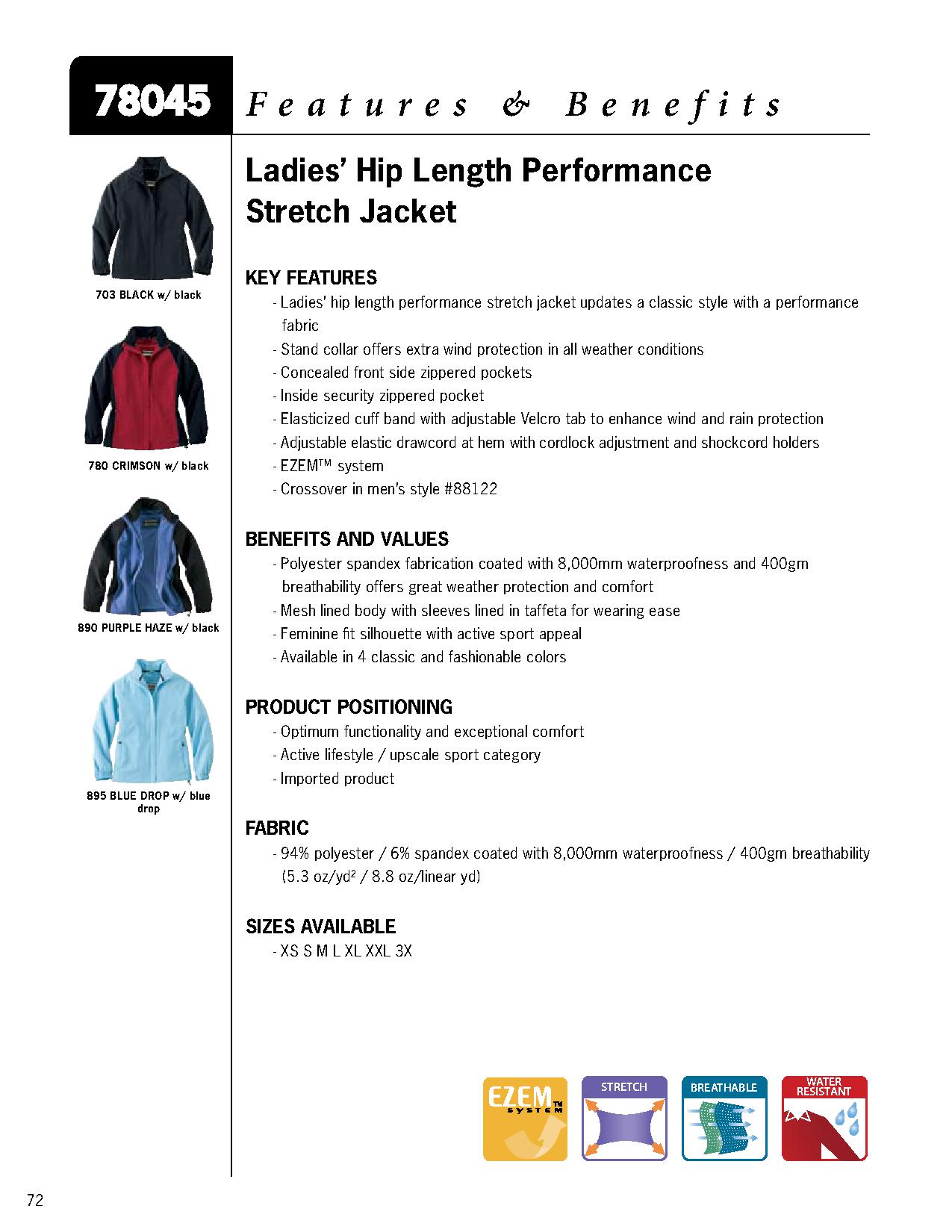 Ash City Lightweight 78045 - Ladies' Hip Length Perforamnce Stretch Jacket