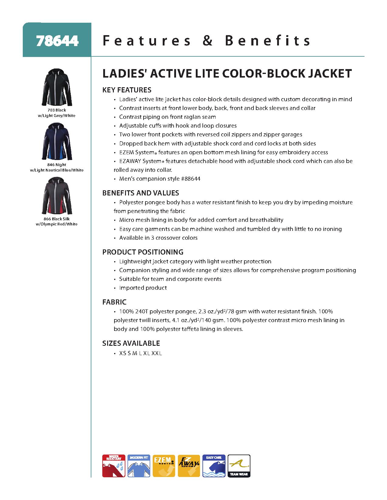 Ash City Lightweight 78644 - Impact Ladies' Active Lite Color-Block Jacket