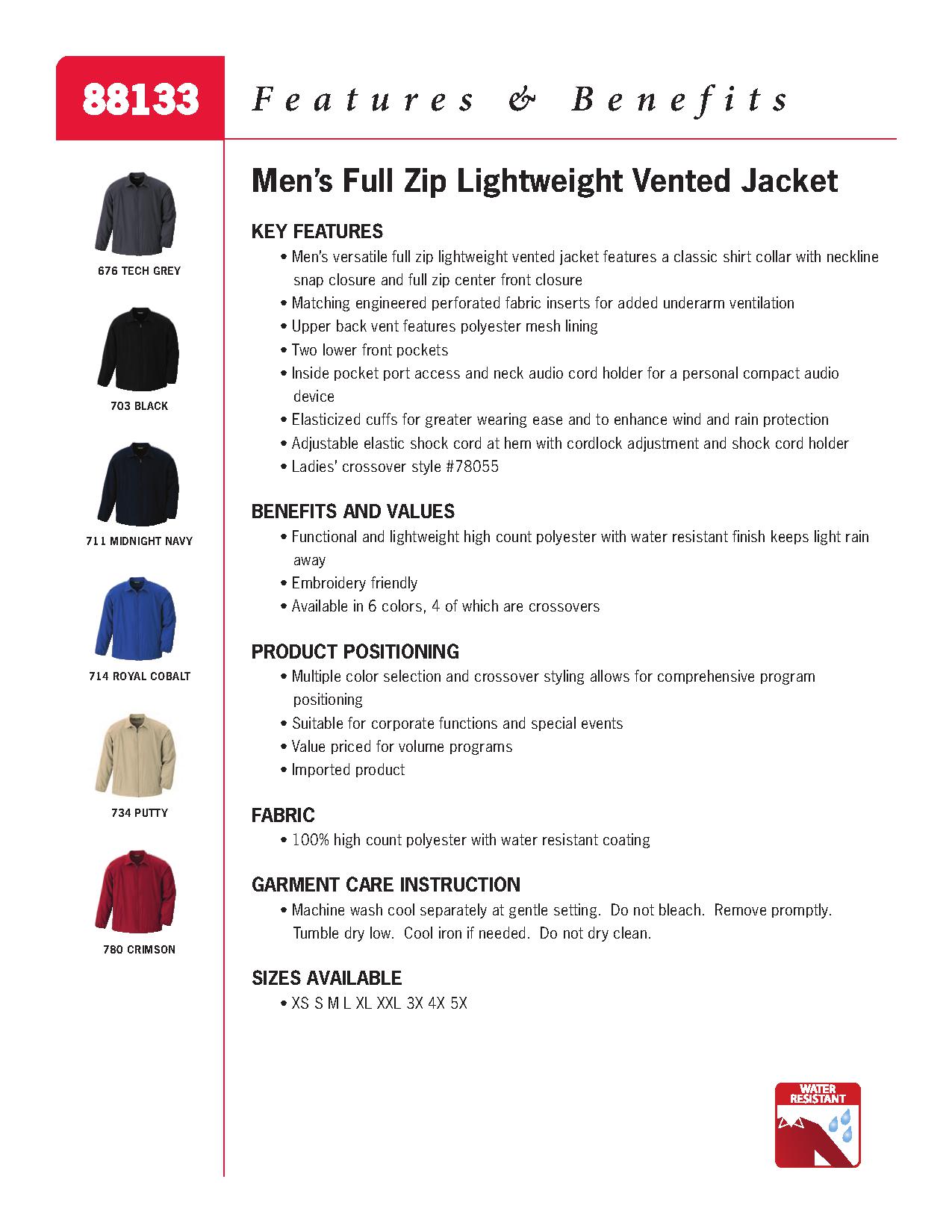 Ash City Lightweight 88133 - Men's Full-Zip Lightweight Vented Jacket