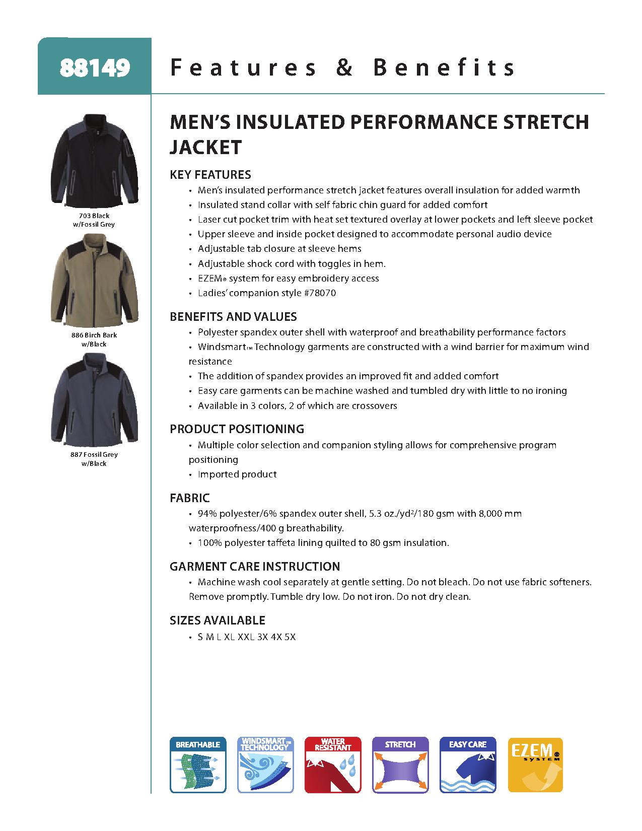 Ash City Performance Jackets 88149 - Men's Insulated Performance Stretch Jacket