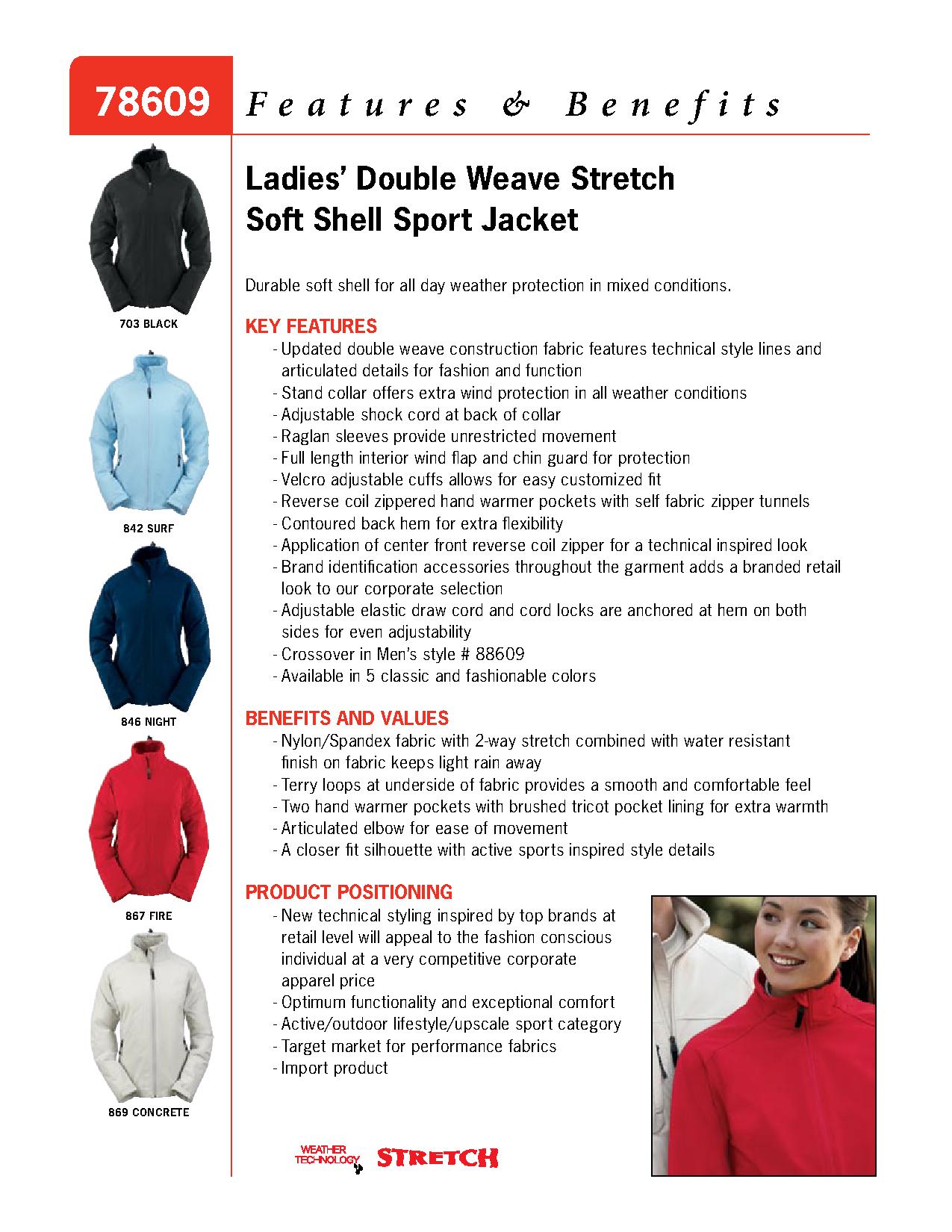 Ash City Soft Shells 78609 - Ladies' Double Weave Stretch Soft Shell Sport Jacket