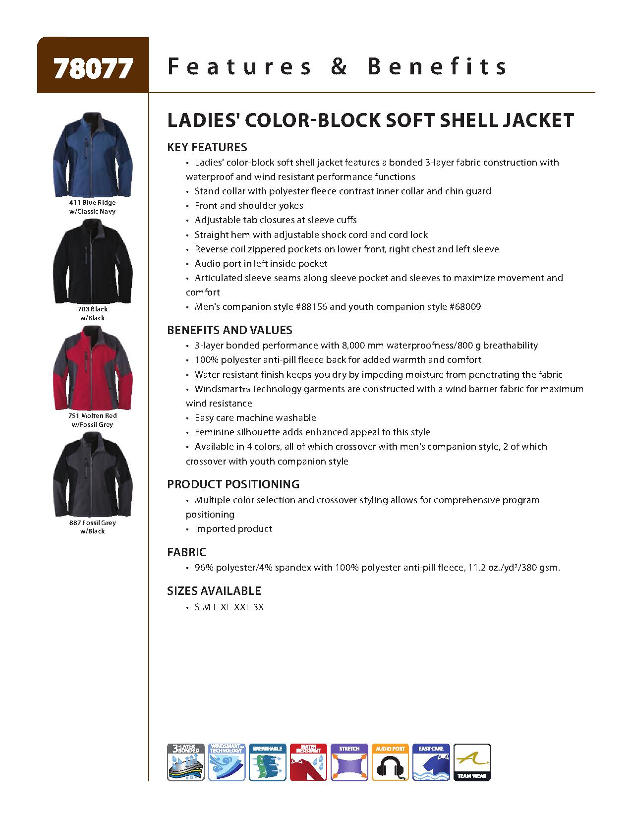 North End 78077 - Ladies' Compass Colorblock Three-Layer Fleece Bonded Soft Shell Jacket