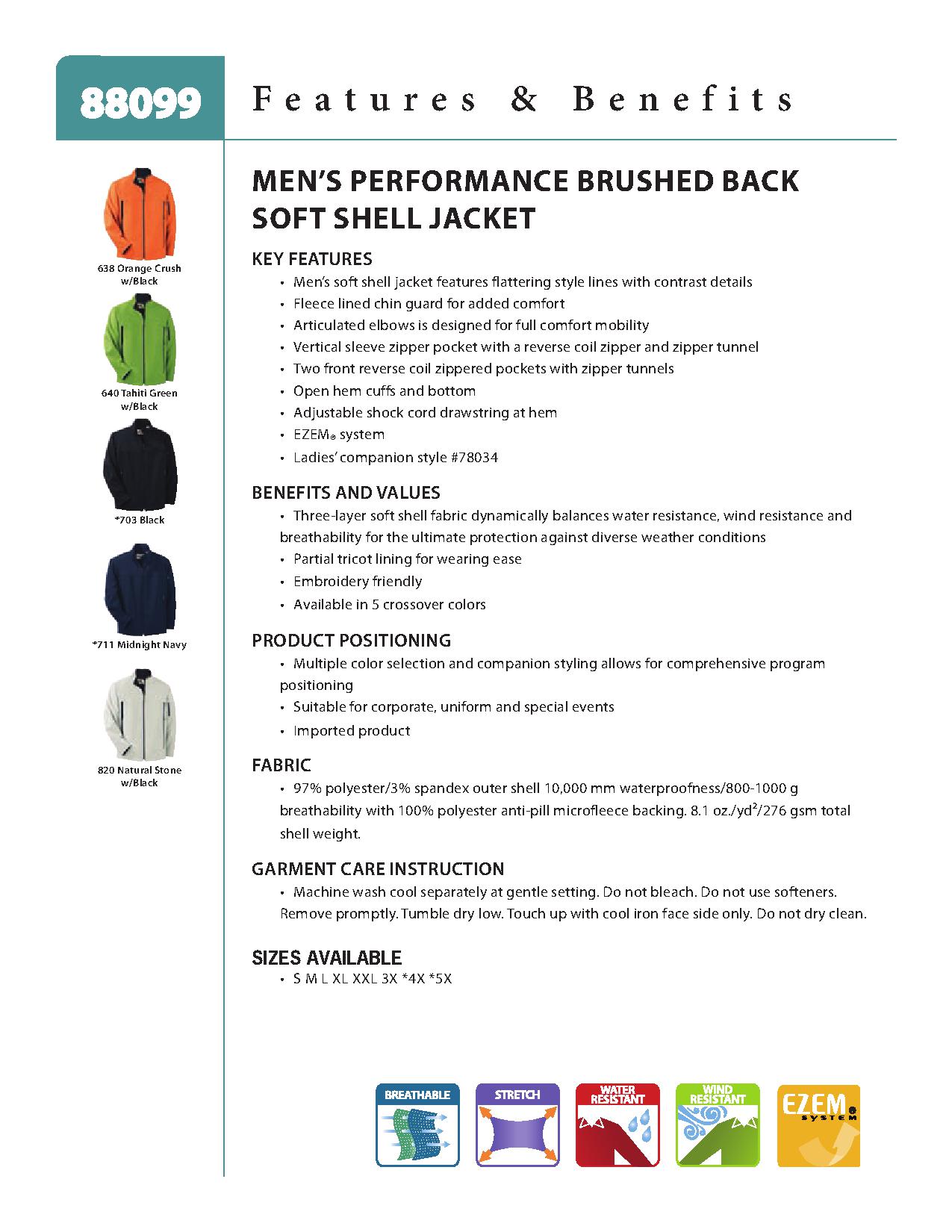 North End 88099 - Men's Three-Layer Fleece Bonded Performance Soft Shell Jacket