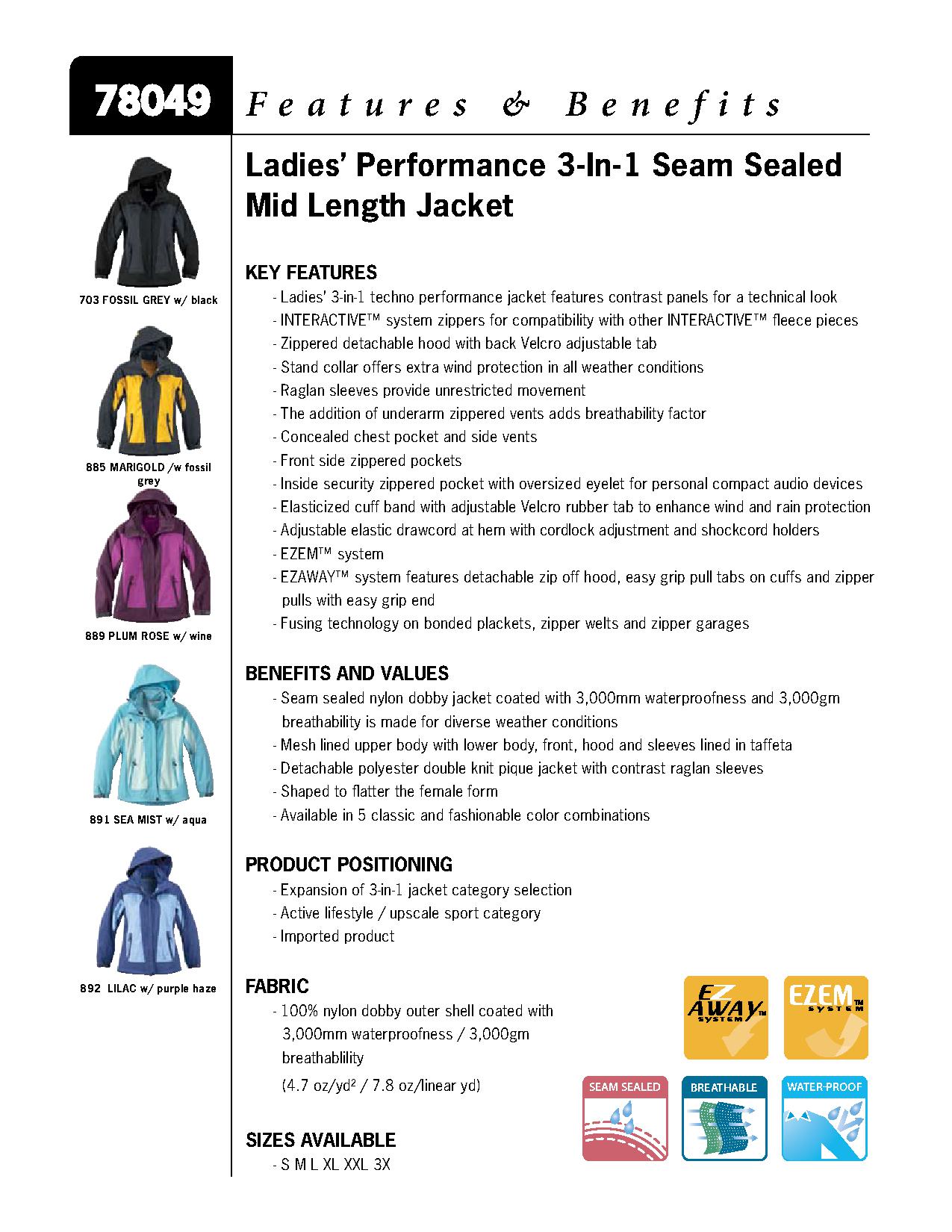 Ash City UTK 2 Warm.Logik 78049 - Ladies' Performance 3-In-1 Seam-Sealed Mid-Length Jacket