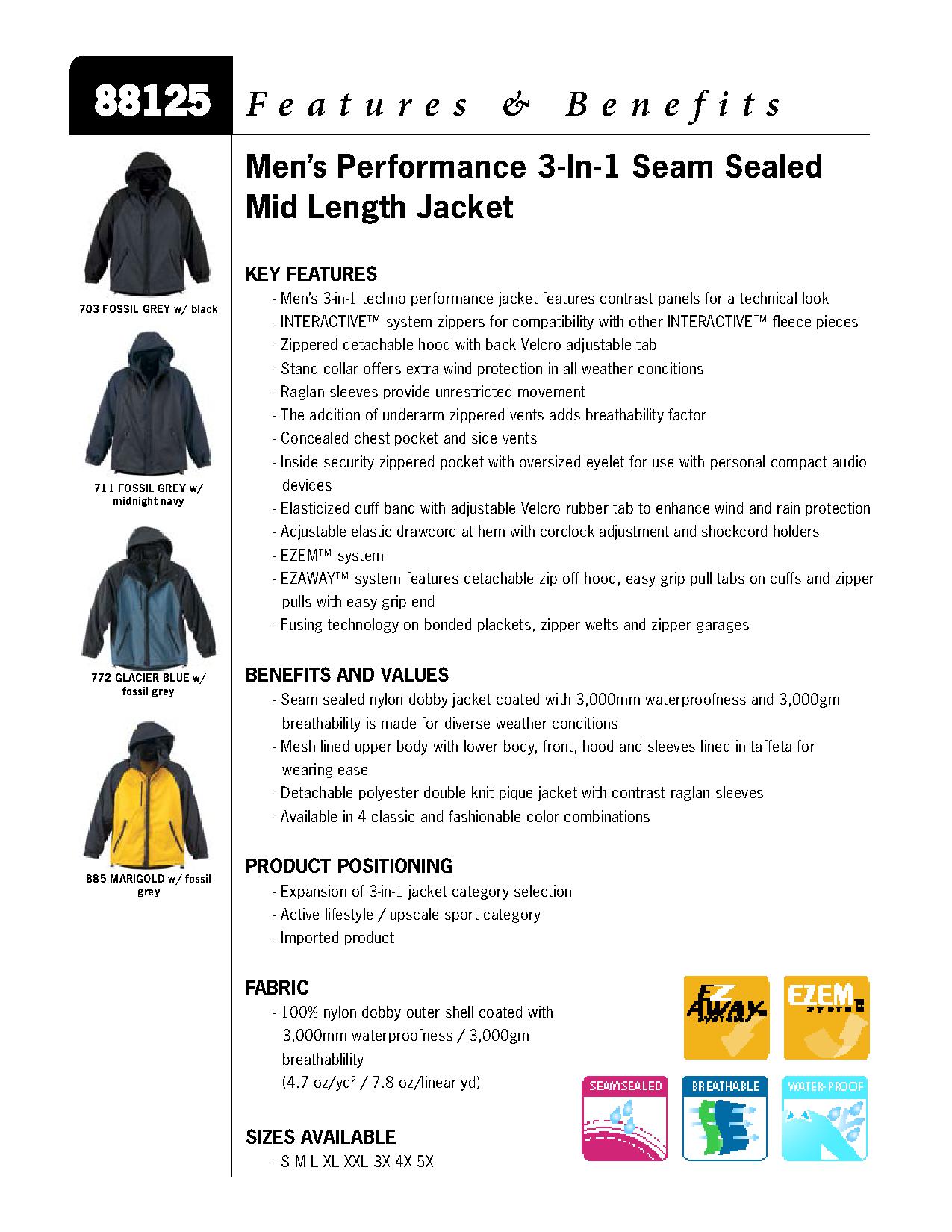 Ash City UTK 2 Warm.Logik 88125 - Men's Performance 3-In-1 Seam-Sealed Mid-Length Jacket
