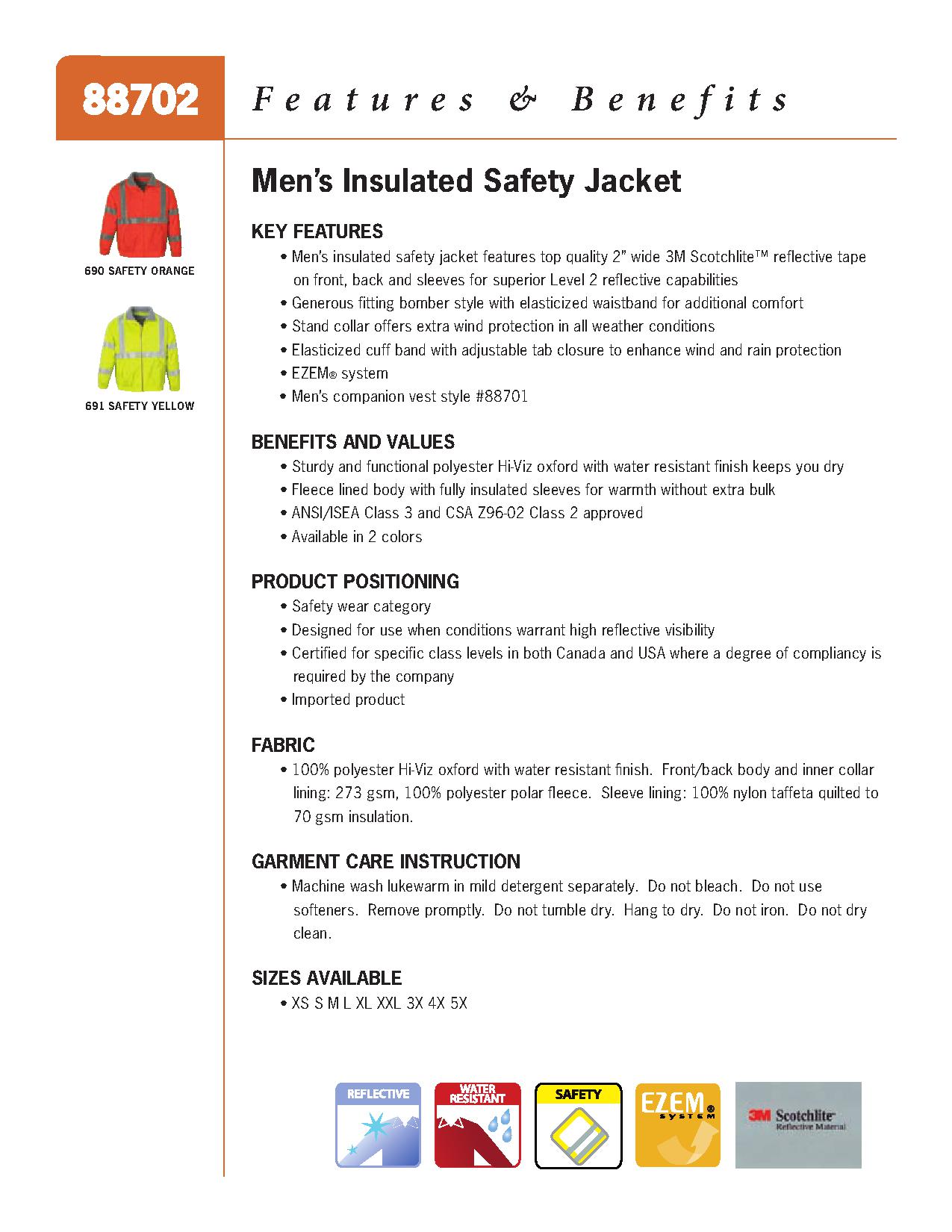 Ash City UTK 2 Warm.Logik 88702 - Men's Insulated Safety Jacket