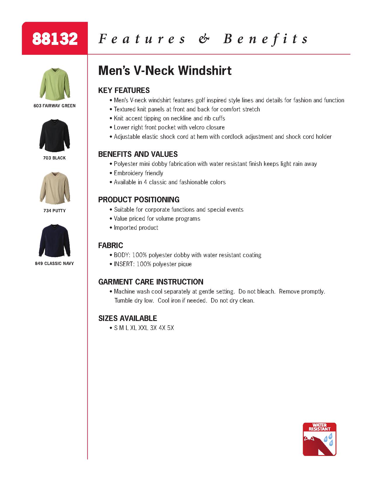 Ash City Windshirts 88132 - Men's V-Neck Windshirt