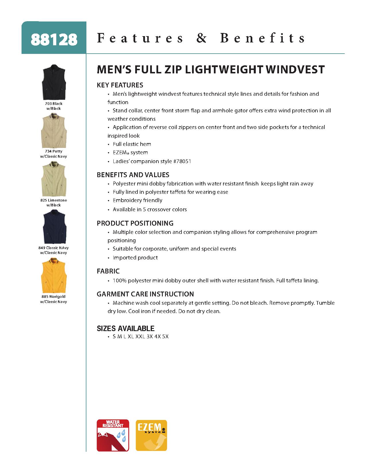 Ash City Windvests 88128 - Men's Full-Zip Lightweight Windvest