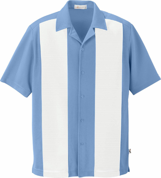 Ash City Jersey 87017 - Men's Knit Ottoman Color-Block Camp Shirt