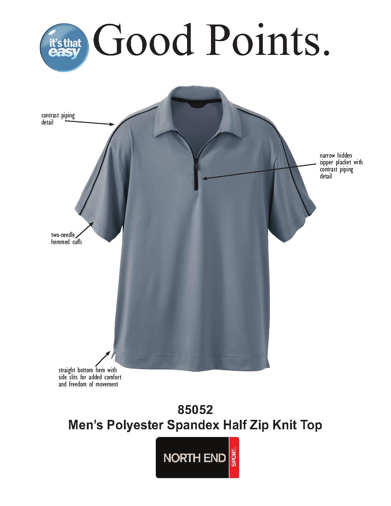 Ash City Performance 85052 - Men's Polyester Spandex Half Zip Knit Top