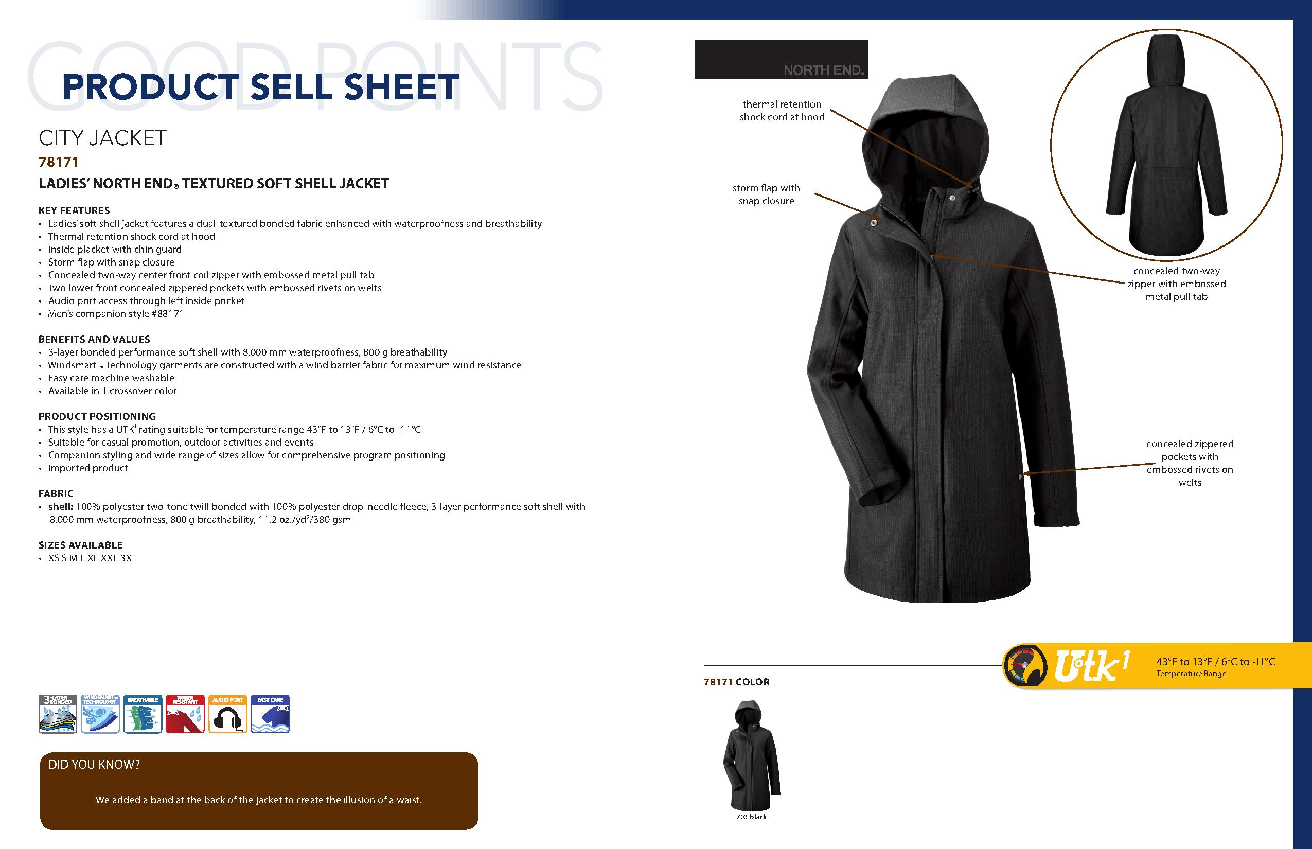 Ash City UTK 1 Warm.Logik 78171 - Ladies' Textured City Soft Shell Jacket