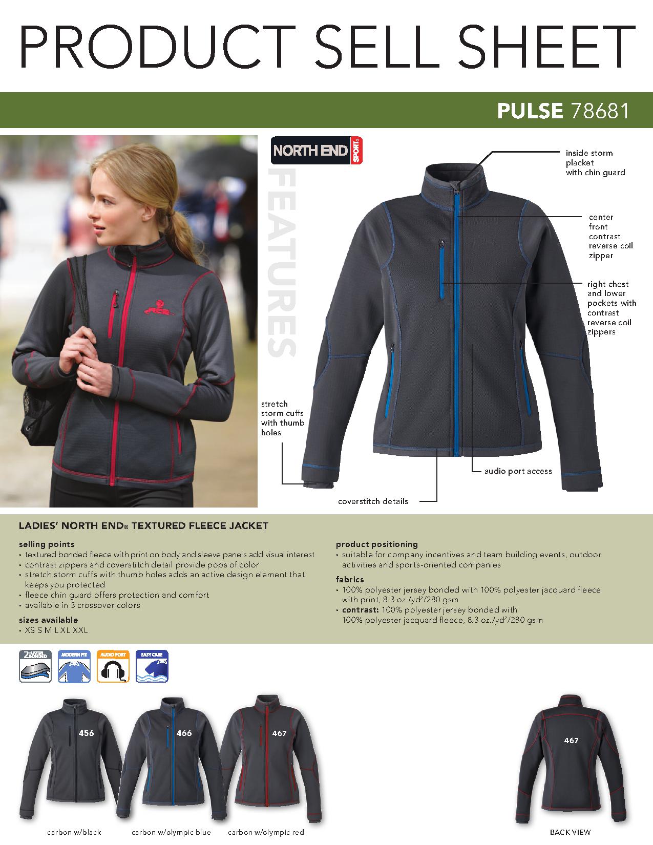 Ash City Bonded Fleece 78681 - Pulse Ladies' Textured Bonded Fleece Jacket With Print