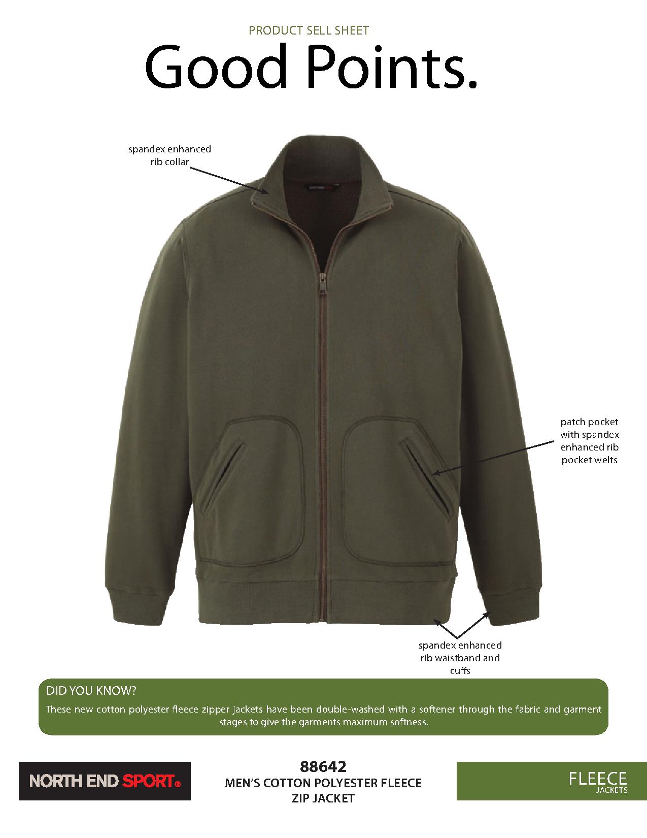 Ash City Cotton/Poly Fleece 88642 - Men's Cotton Polyester Fleece Zip Jacket