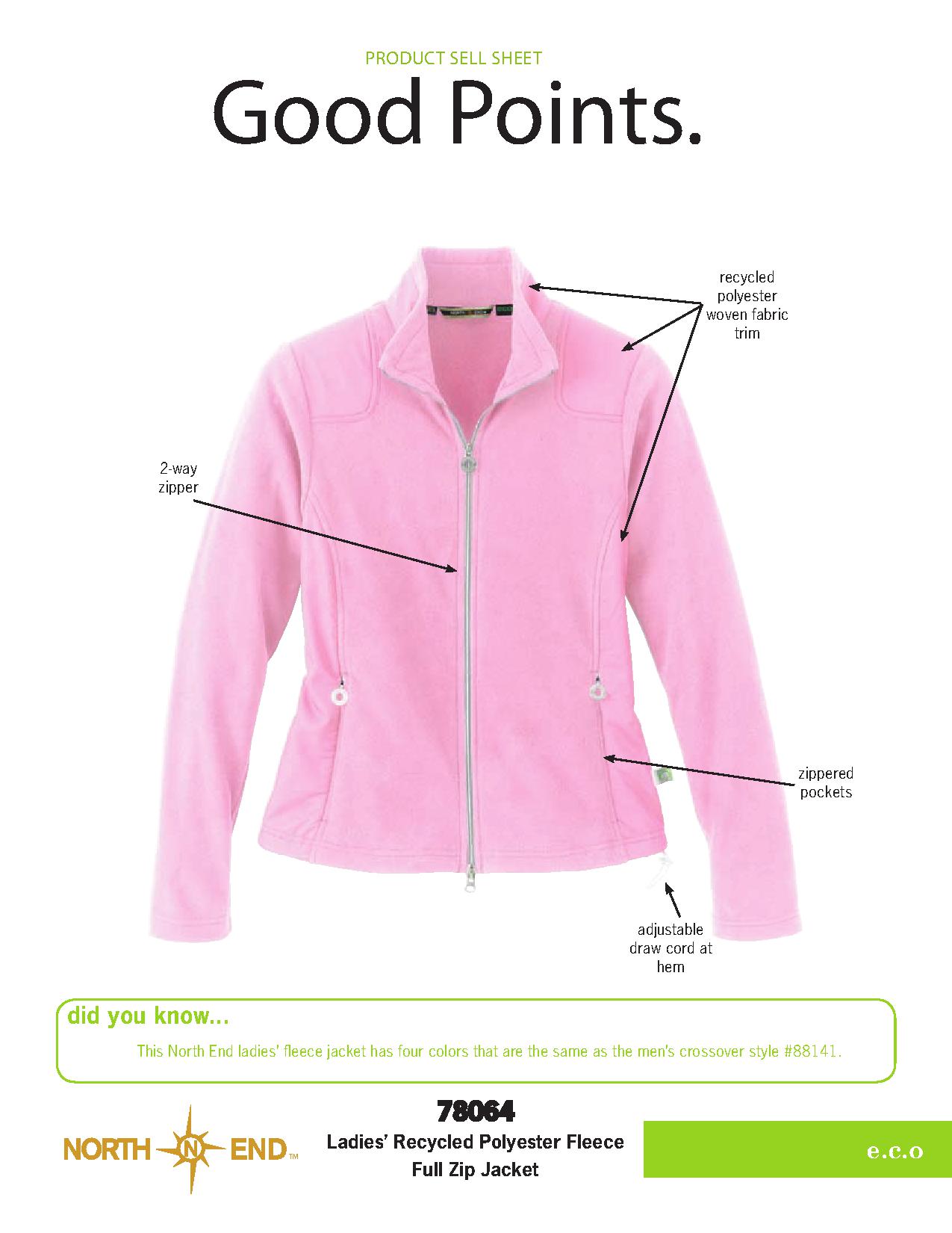 Ash City e.c.o Fleece 78064 - Ladies' Recycled Polyester Fleece Full-Zip Jacket