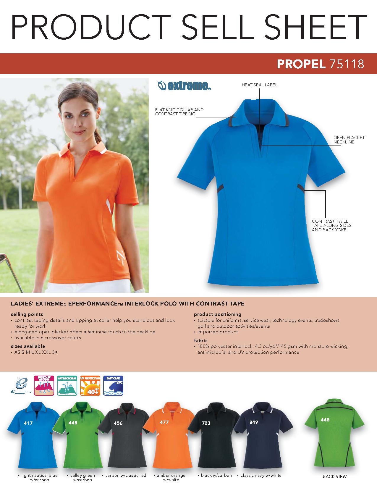 Ash City Eperformance 75118 - Propel Ladies' Eperformance Interlock Polo With Contrast Tape