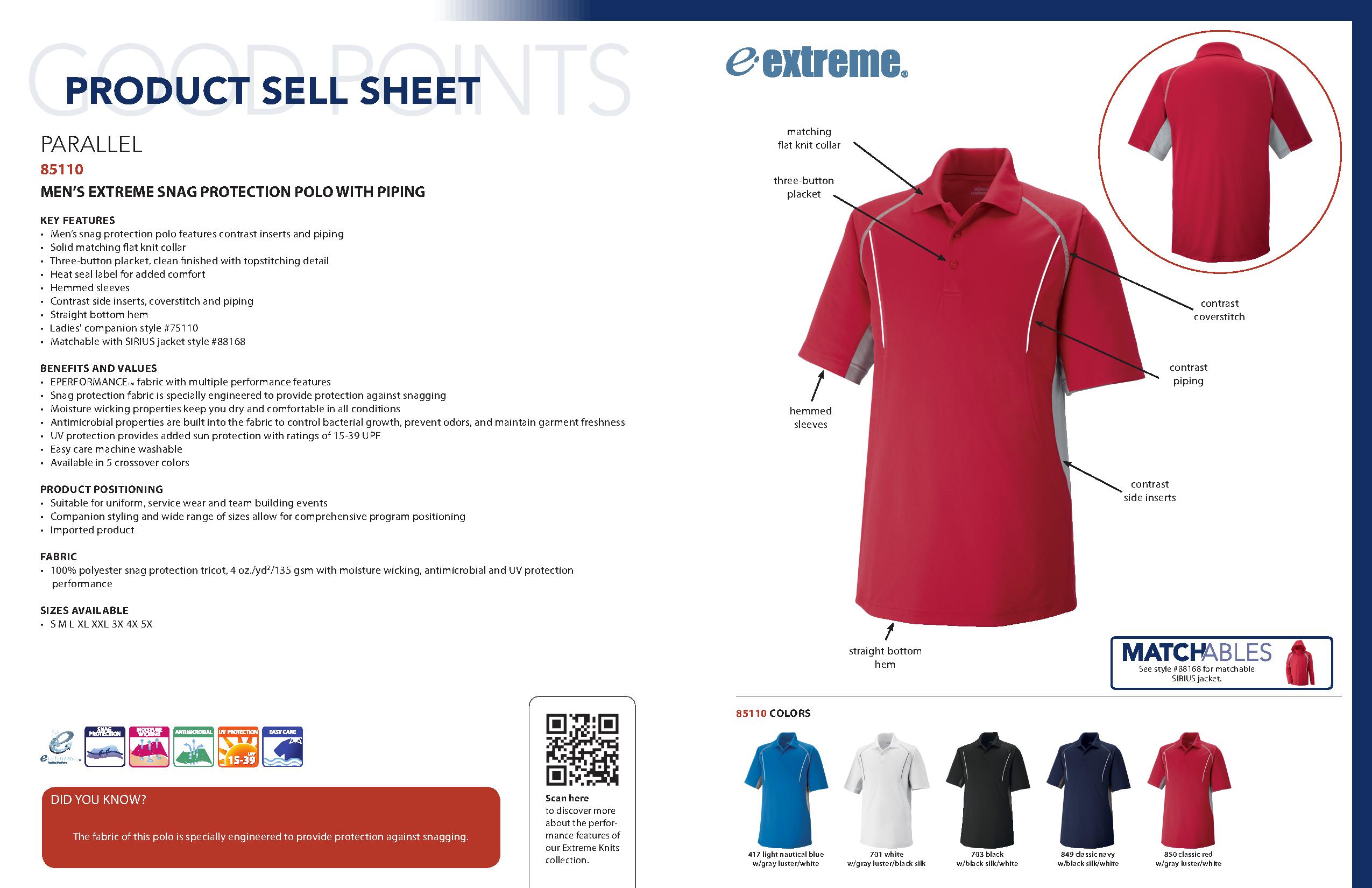 Ash City Eperformance 85110 - Parallel Men's Snag Protection Polo With Piping