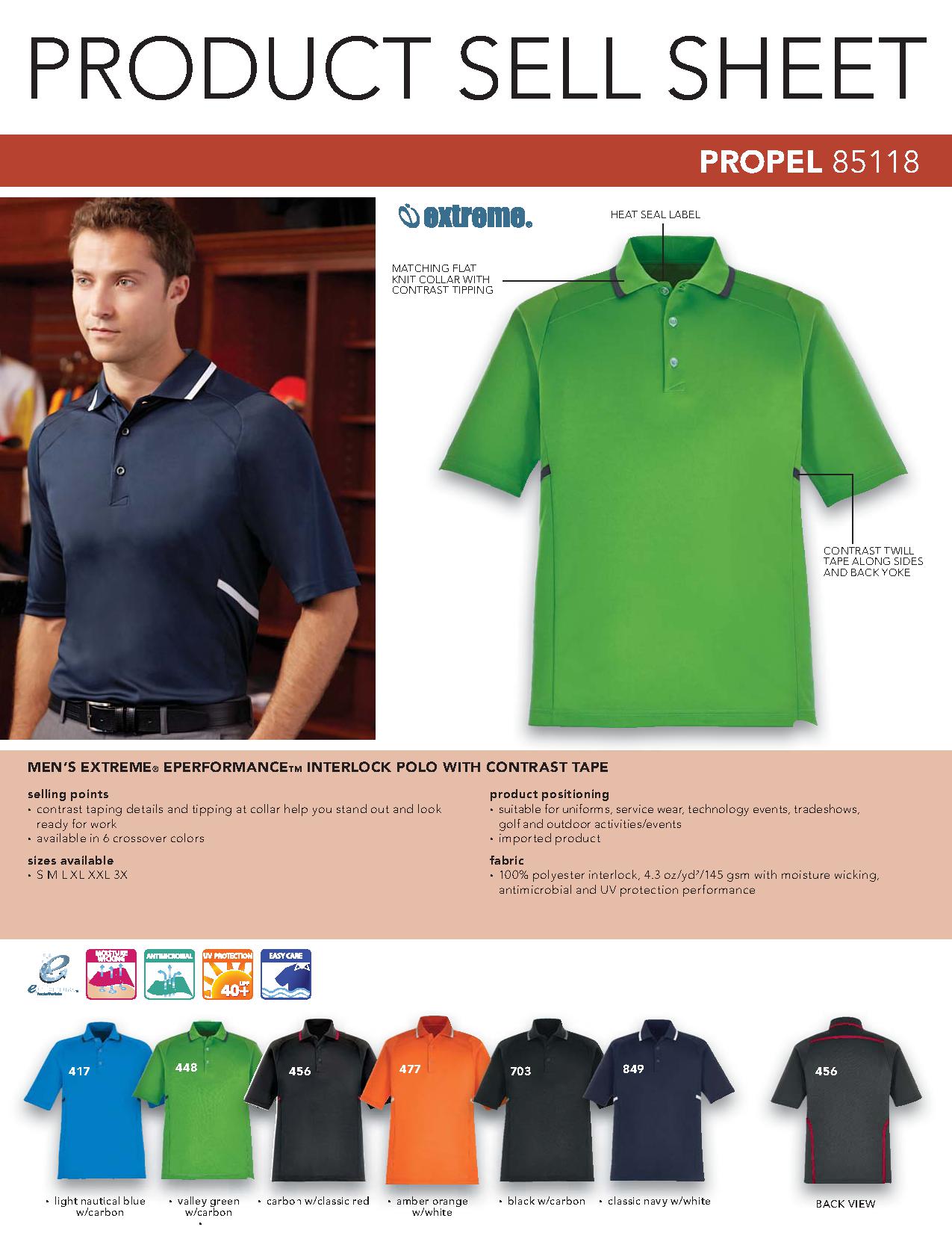Ash City Eperformance 85118 - Propel Eperformance Interlock Polo With Contrast Tape