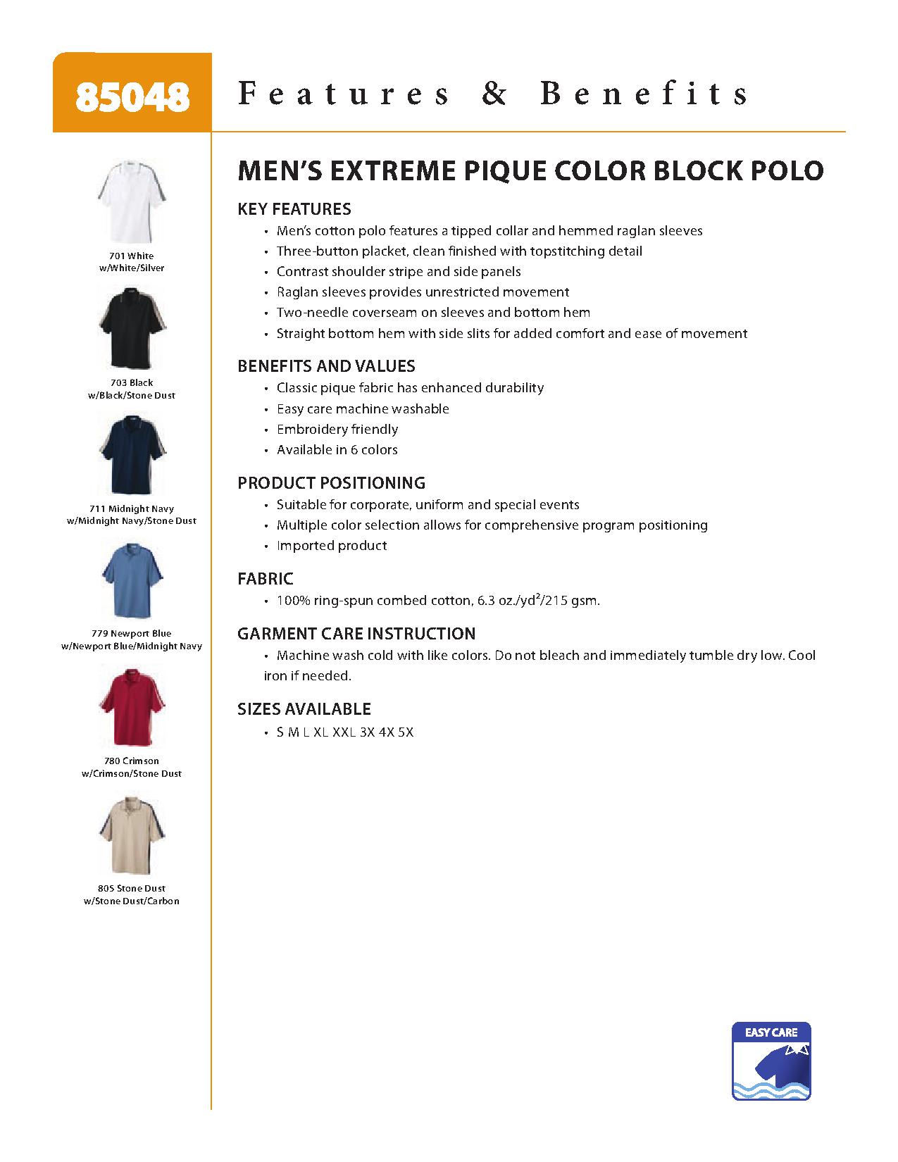 Ash City Pique 85048 - Men's Pique Color-Block Polo