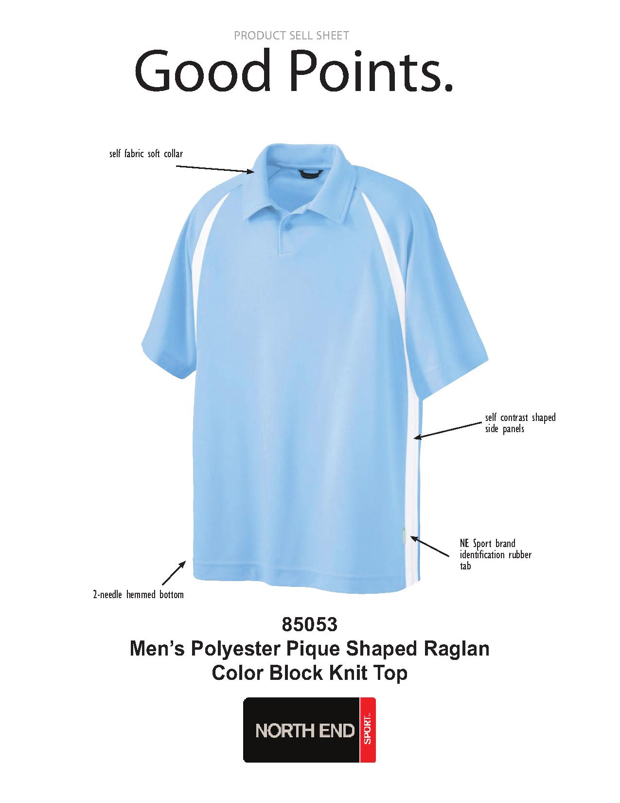 Ash City Pique 85053 - Men's Ployester Pique Shaped Ranlan Color-Block Polo