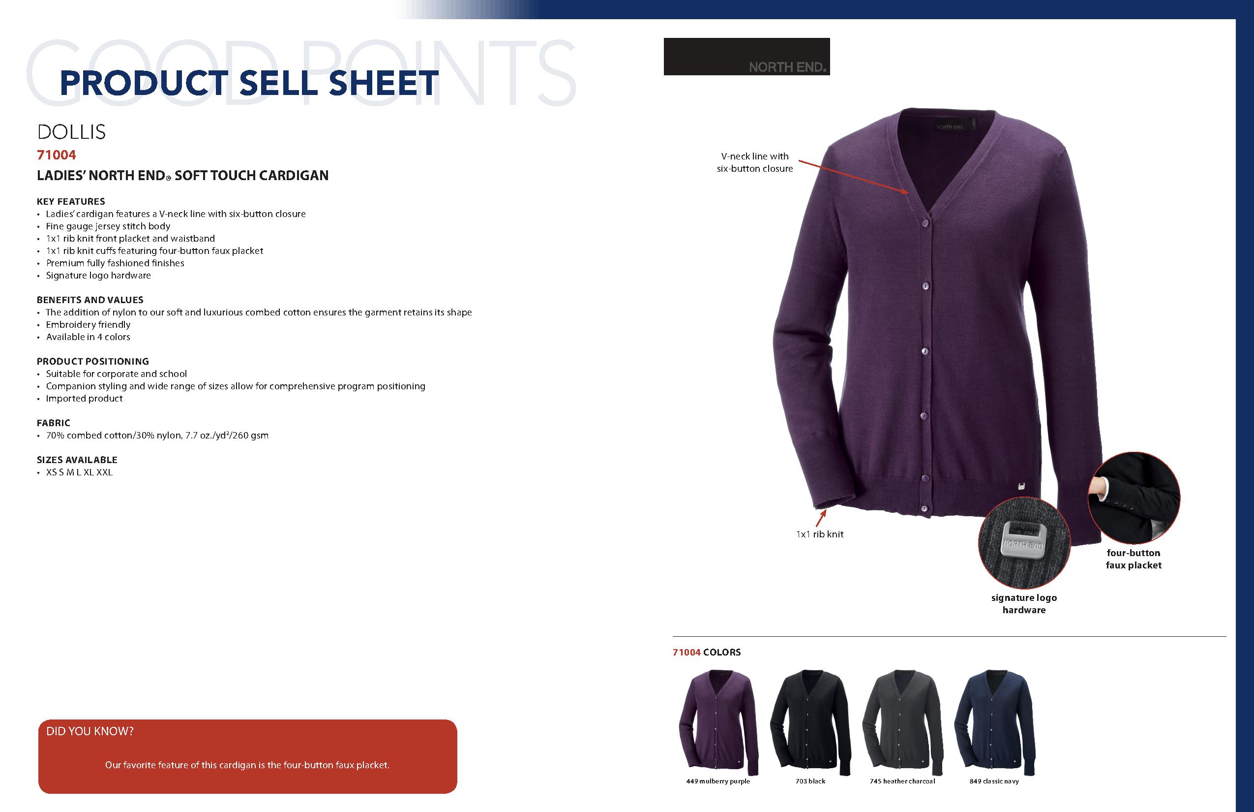 Ash City Sweaters 71004 - Dollis Ladies' Soft Touch Cardigan
