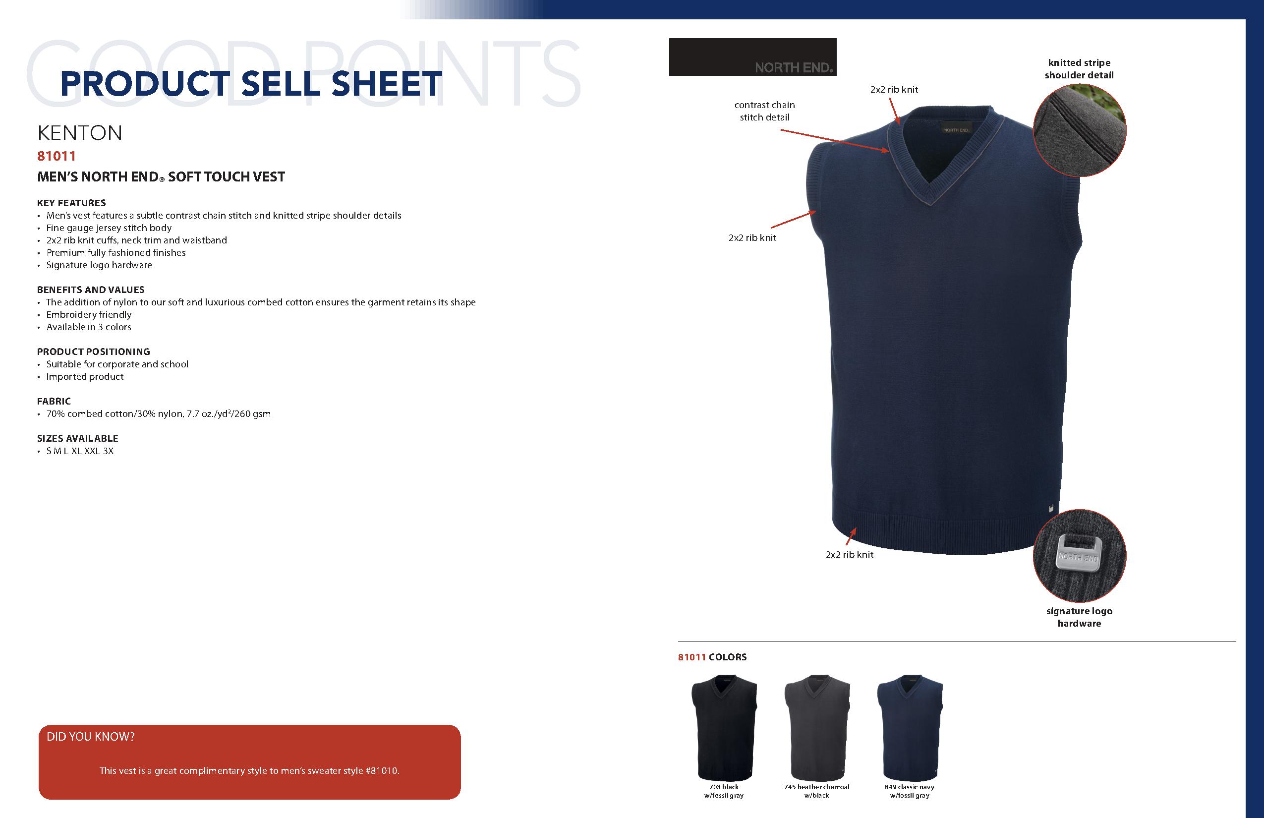 Ash City Sweaters 81011 - Kenton Men's Soft Touch Vest