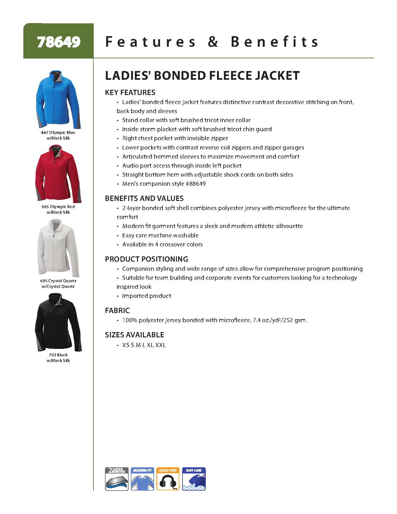 Ash City Bonded Fleece 78649 - Escape Ladies' Bonded Fleece Jacket