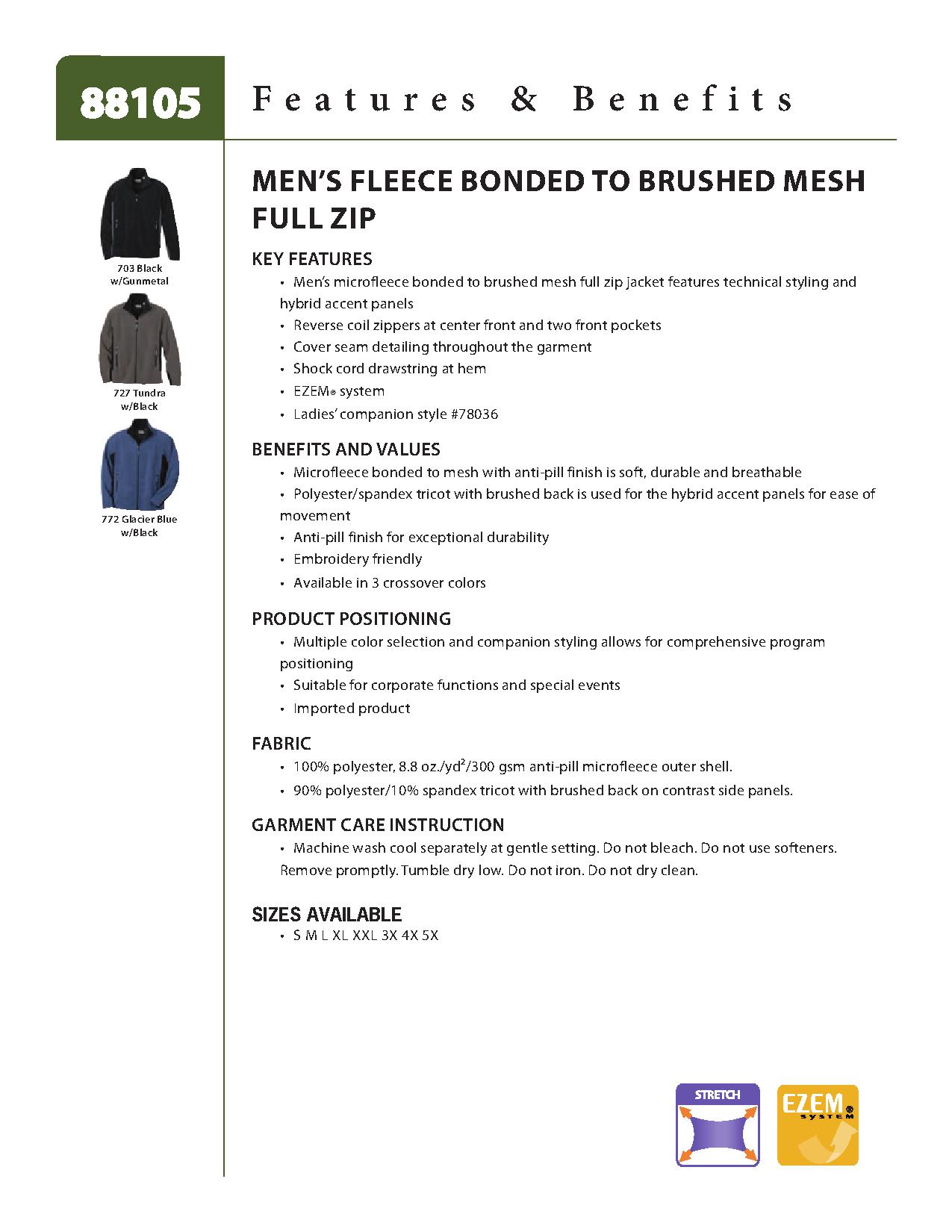 Ash City Bonded Fleece 88105 - Men's Fleece Bonded To Brushed Mesh Full-Zip Jacket