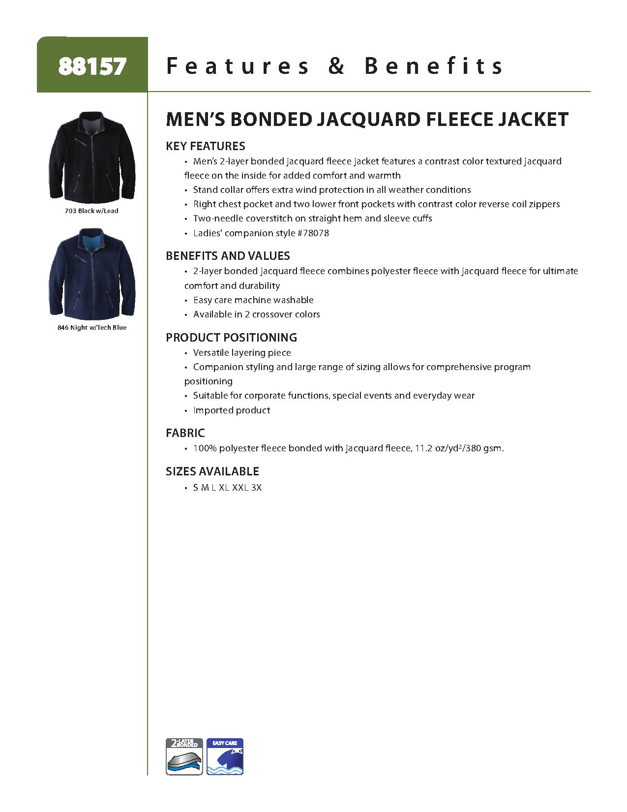 Ash City Bonded Fleece 88157 - Men's Bonded Jacqoard Fleece Jacket