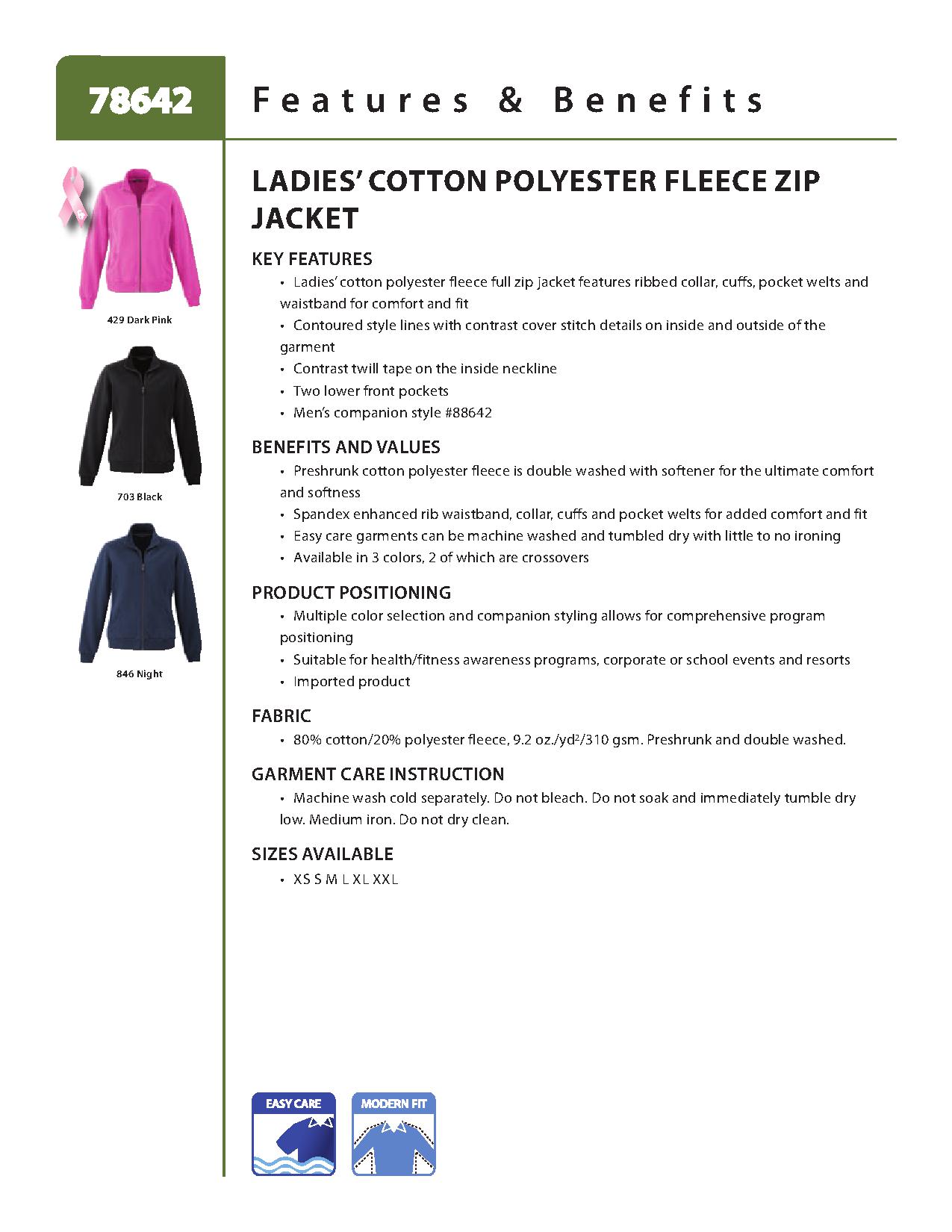 Ash City Cotton/Poly Fleece 78642 - Ladies' Cotton Polyester Fleece Zip Jacket