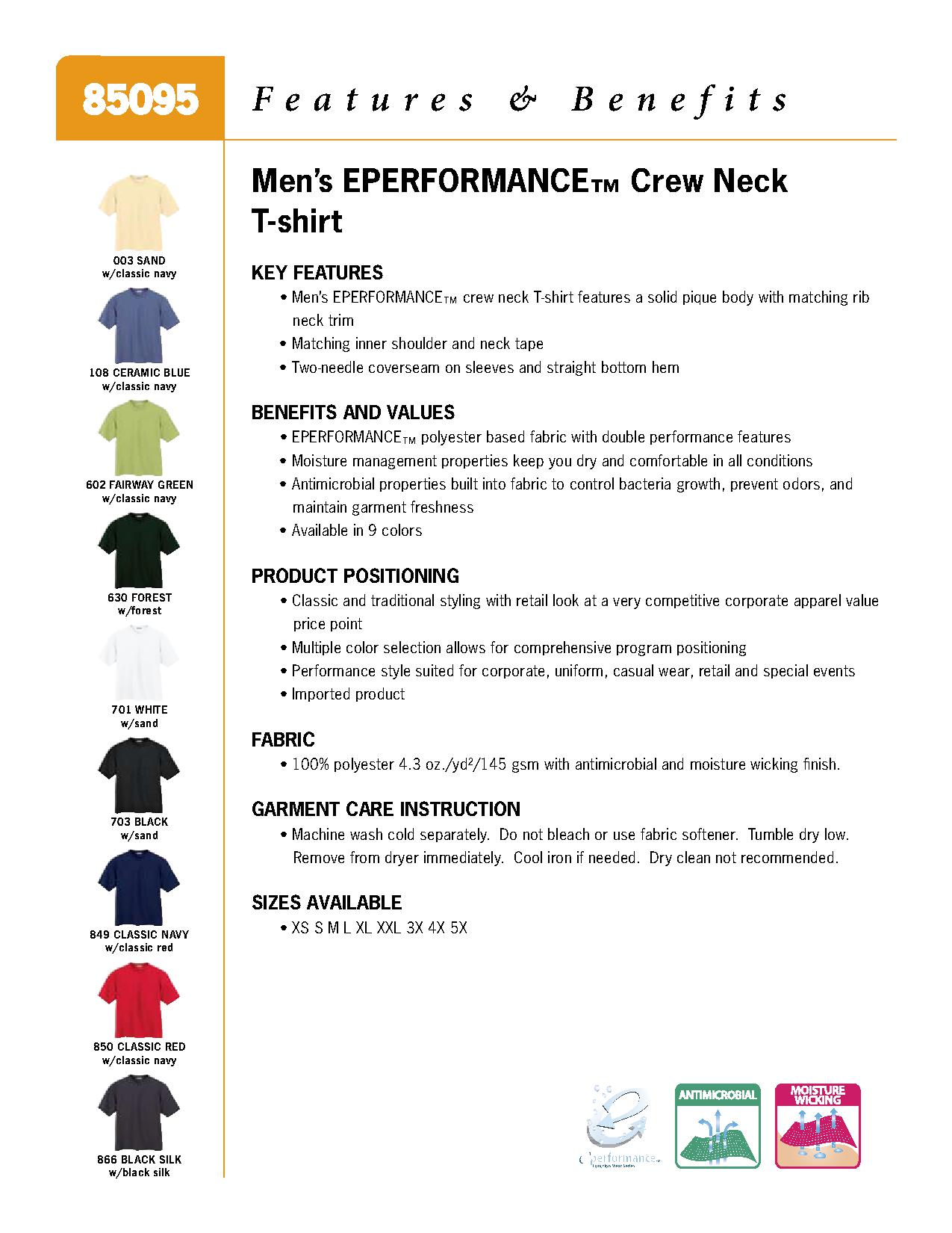 Ash City Eperformance 85095 - Men's Eperformance Crew Neck T-Shirt