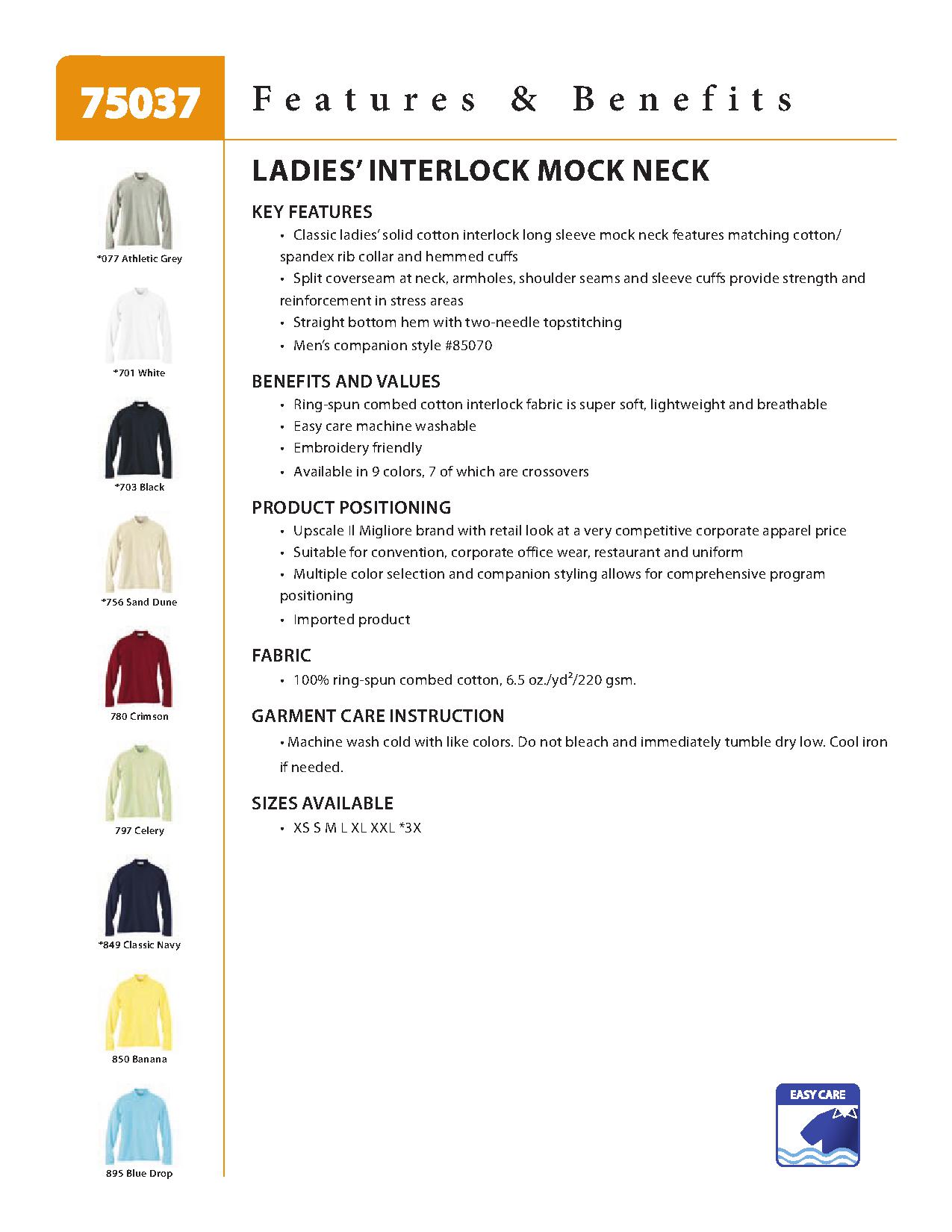 Ash City Interlock 75037 - Ladies' Interlock Mock Neck