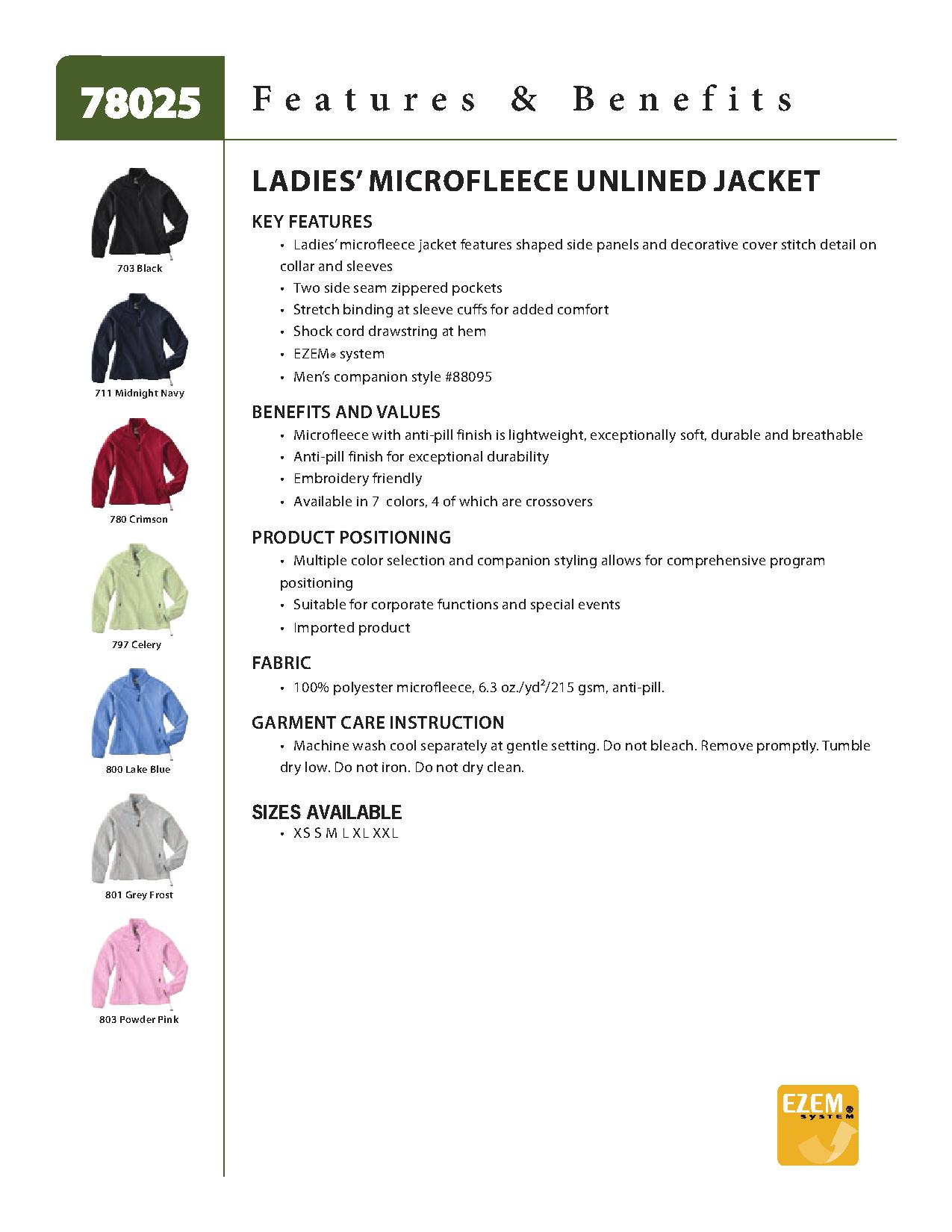 Ash City Microfleece 78025 - Ladies' Microfleece Unlined Jacket