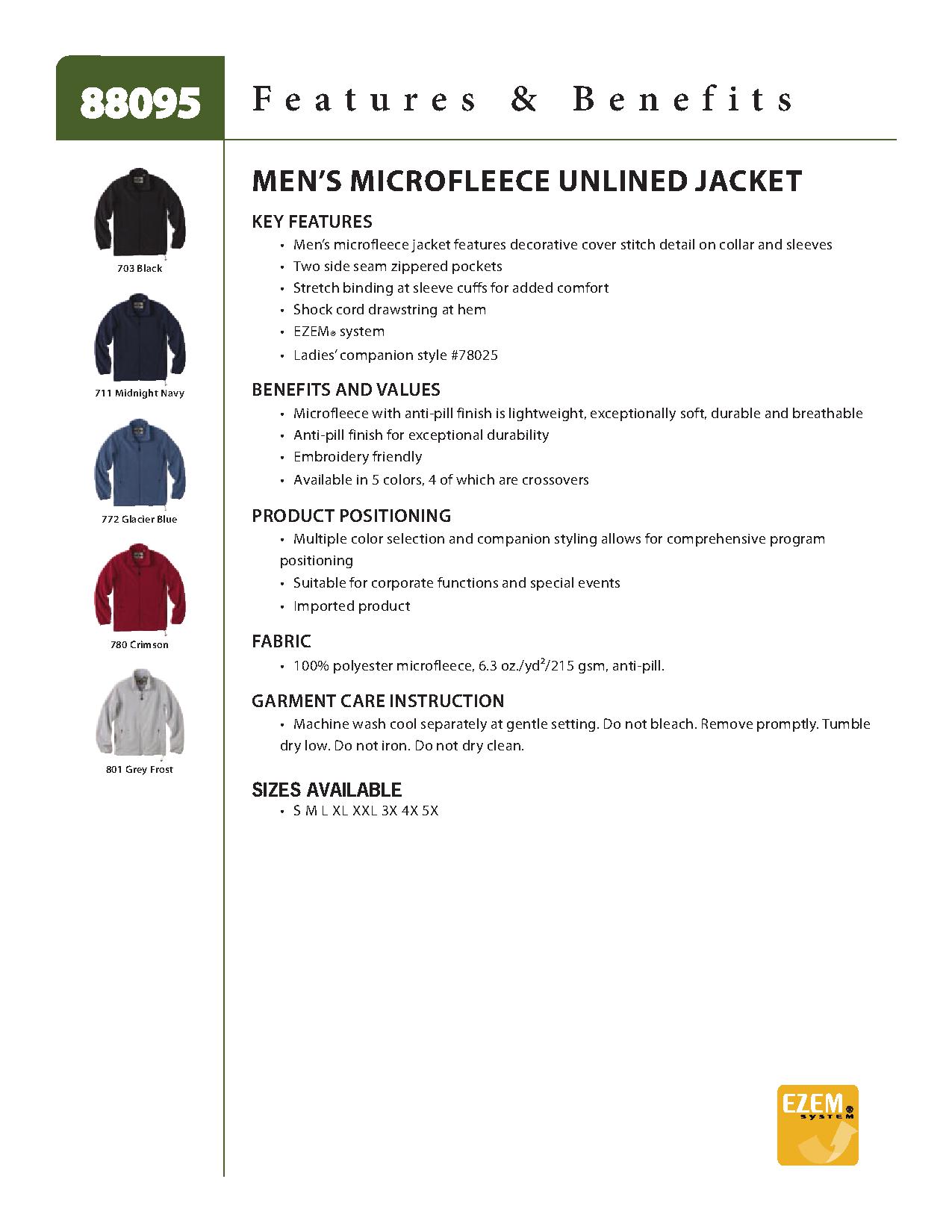 Ash City Microfleece 88095 - Men's Microfleece Unlined Jacket