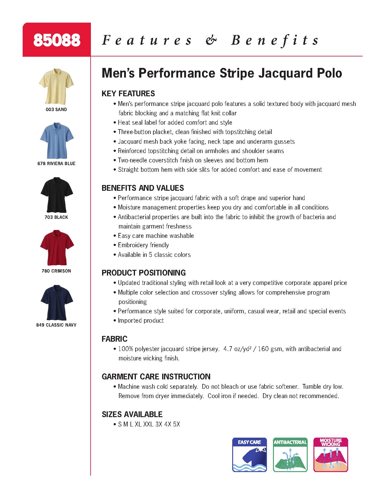 Ash City Performance 85088 - Men's Performance Stripe Jacquard Polo