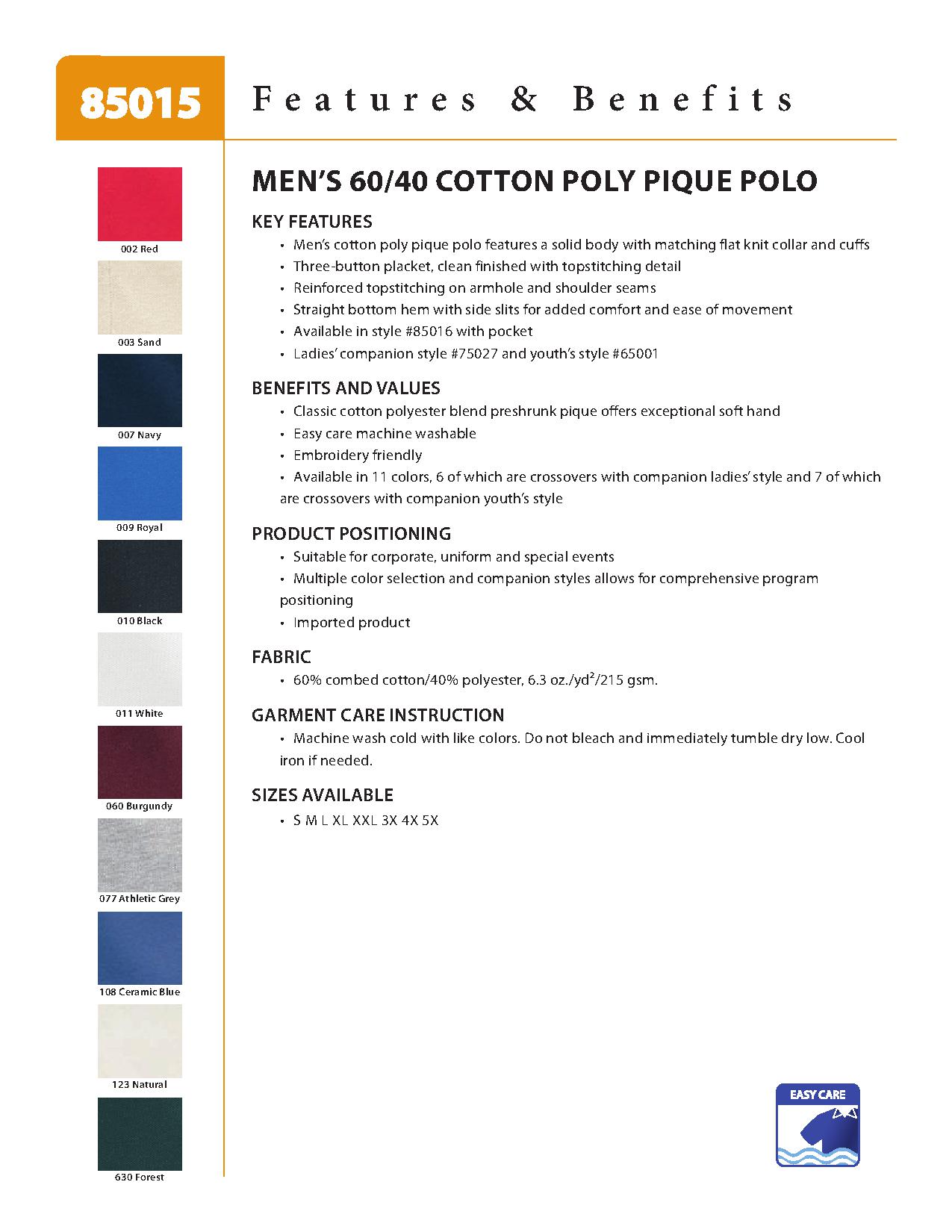 Ash City Pique 85015 - Men's Extreme Cotton Blend Pique Polo