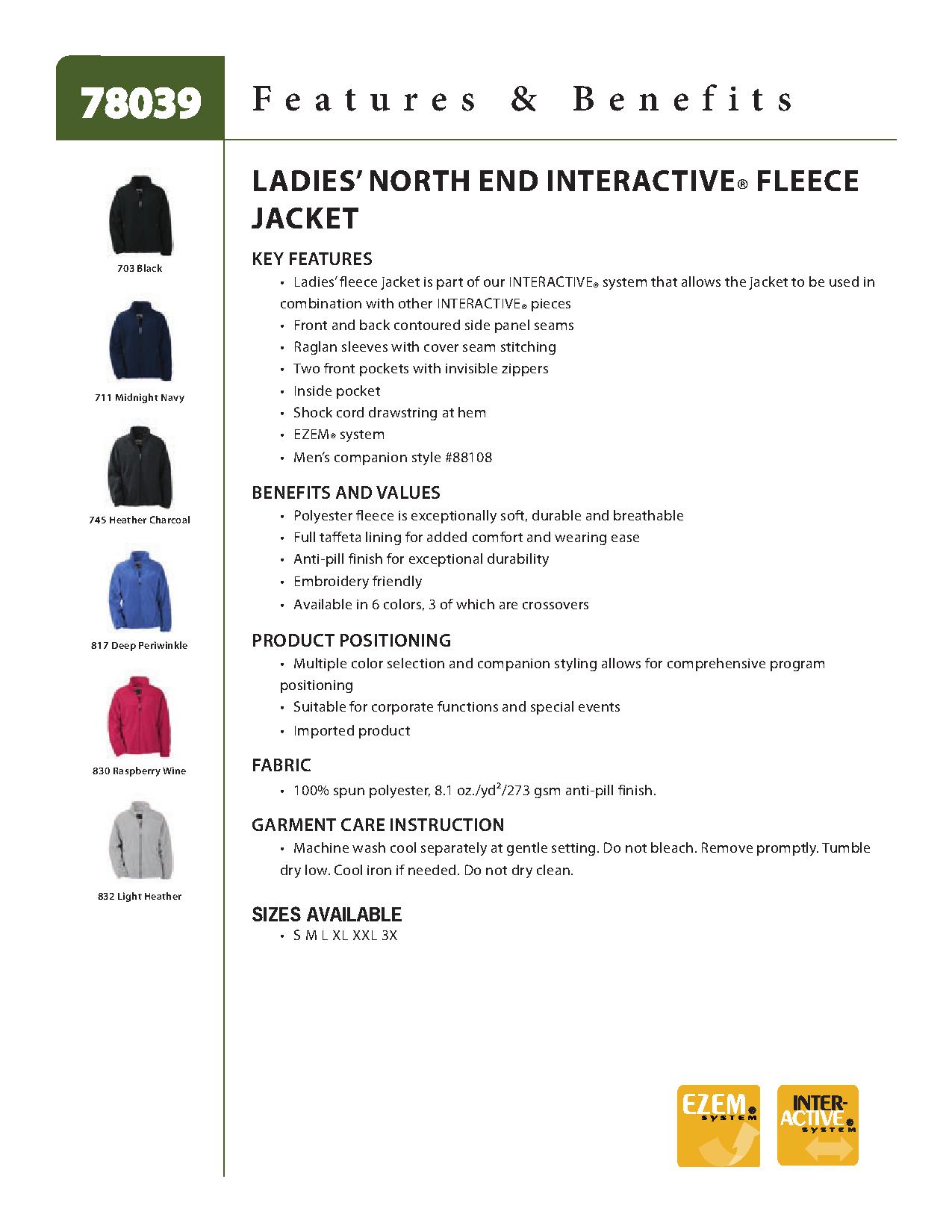 Ash City Poly Fleece 78039 - Ladies' Interactive Fleece Jacket