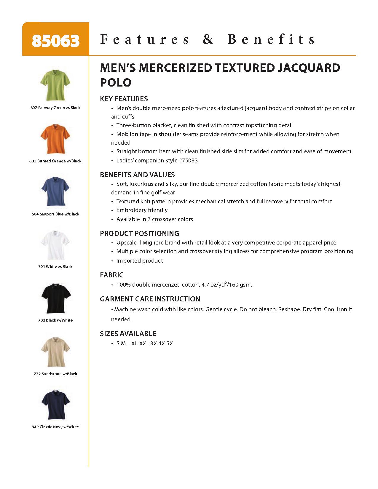 Ash City Textured 85063 - Men's Mercerized Textured Jacquard Polo
