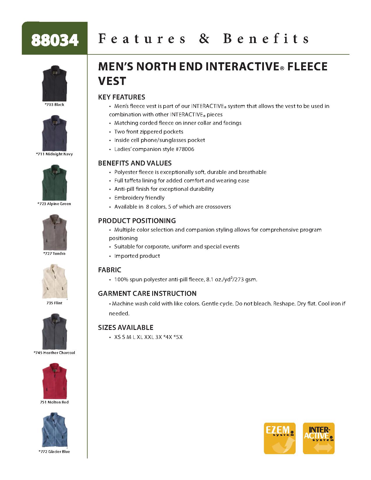 Ash City Vests 88034 - Men's Interactive Fleece Vest