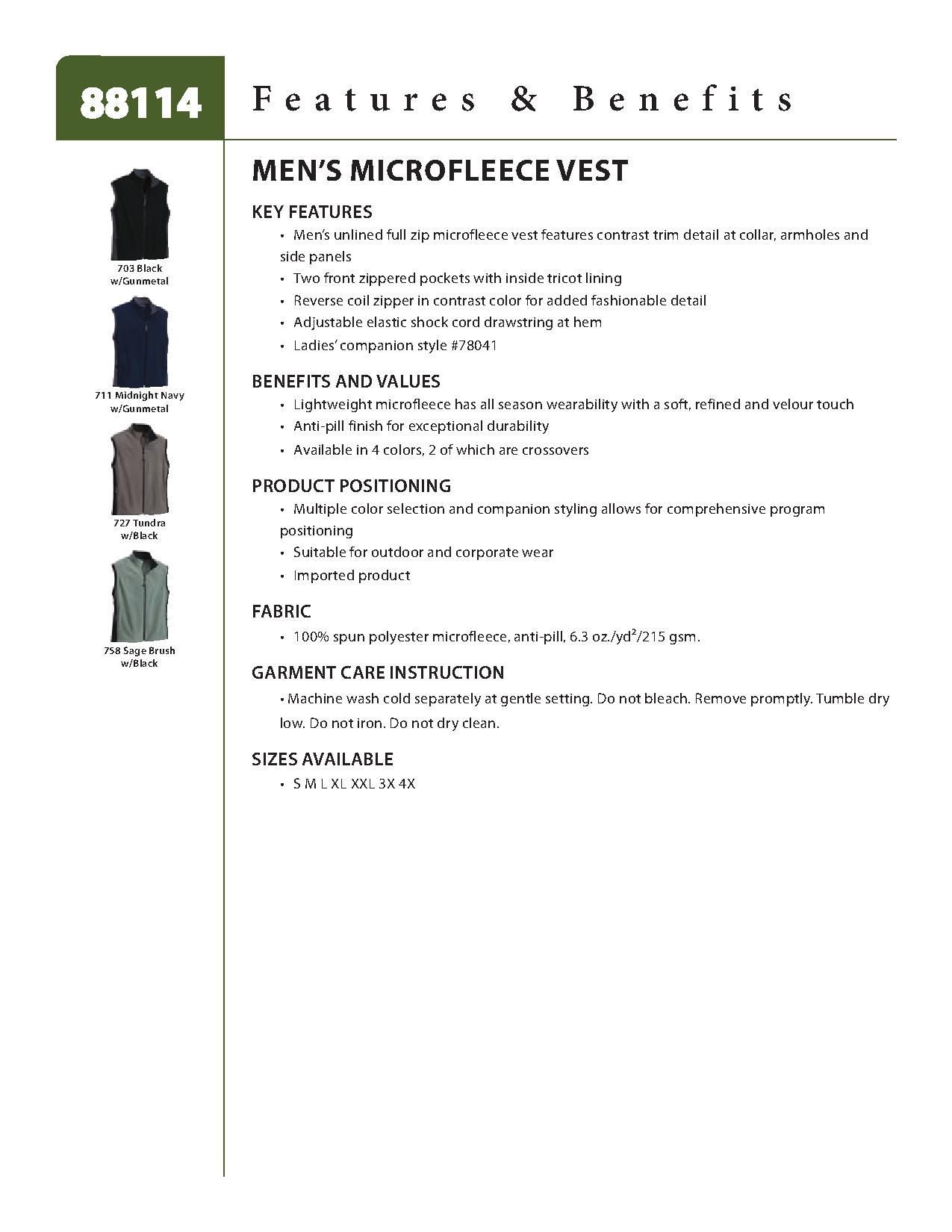 Ash City Vests 88114 - Men's Microfleece Vest