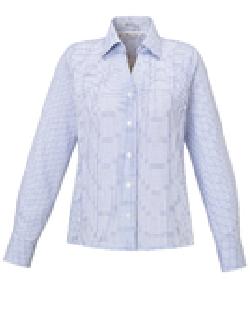 Ash City Wrinkle Free 78688 - Iconic Ladies' Wrinkle Free 2-Ply 80's Cotton Checkered Dobby Twill Taped Shirt