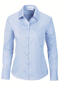 Ash City Wrinkle Free 78673 - Boulevard Ladies' Wrinkle Free 2-Ply 80's Cotton Dobby Taped Shirt With Oxford Trim