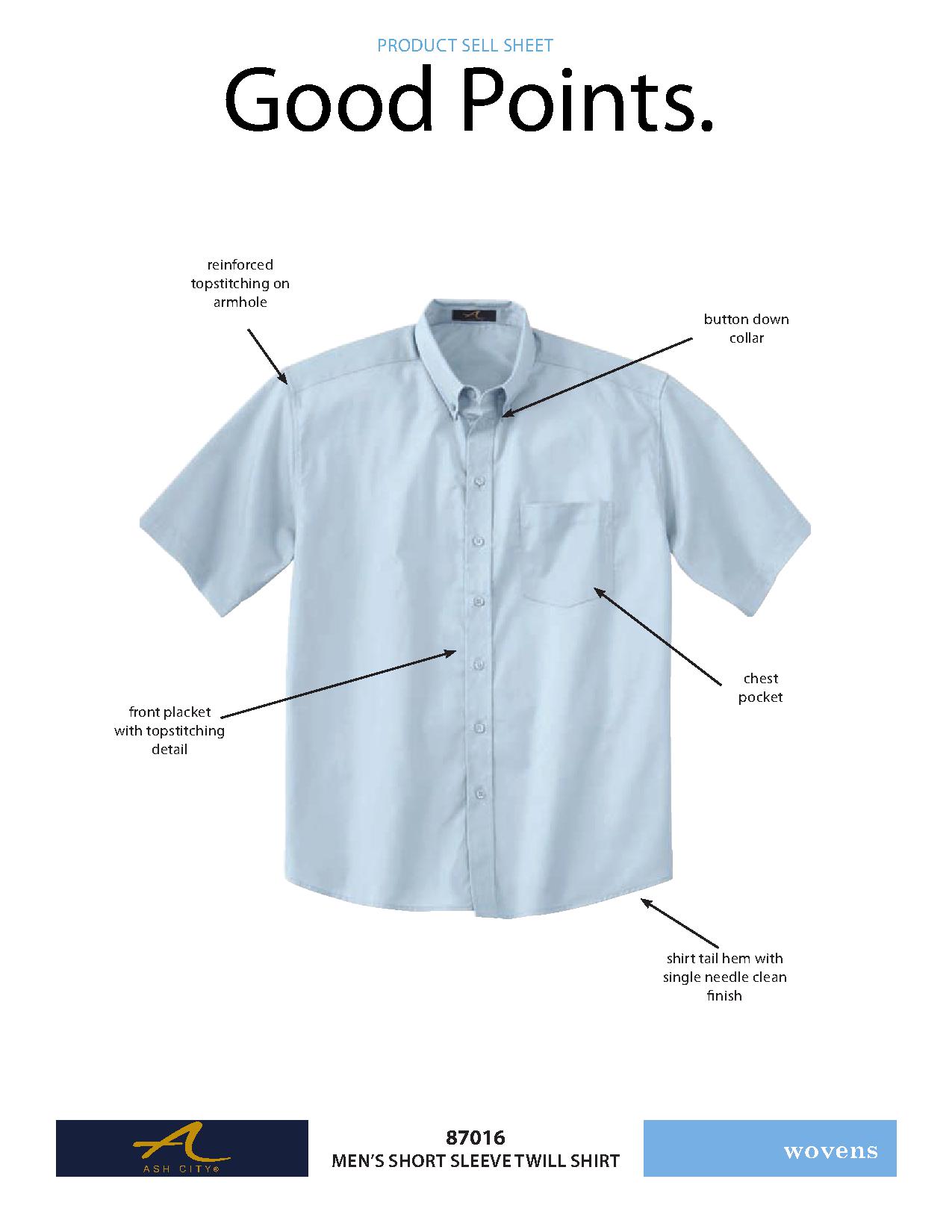 Ash City Easy care 87016 - Men's Short Sleeve Twill Shirt