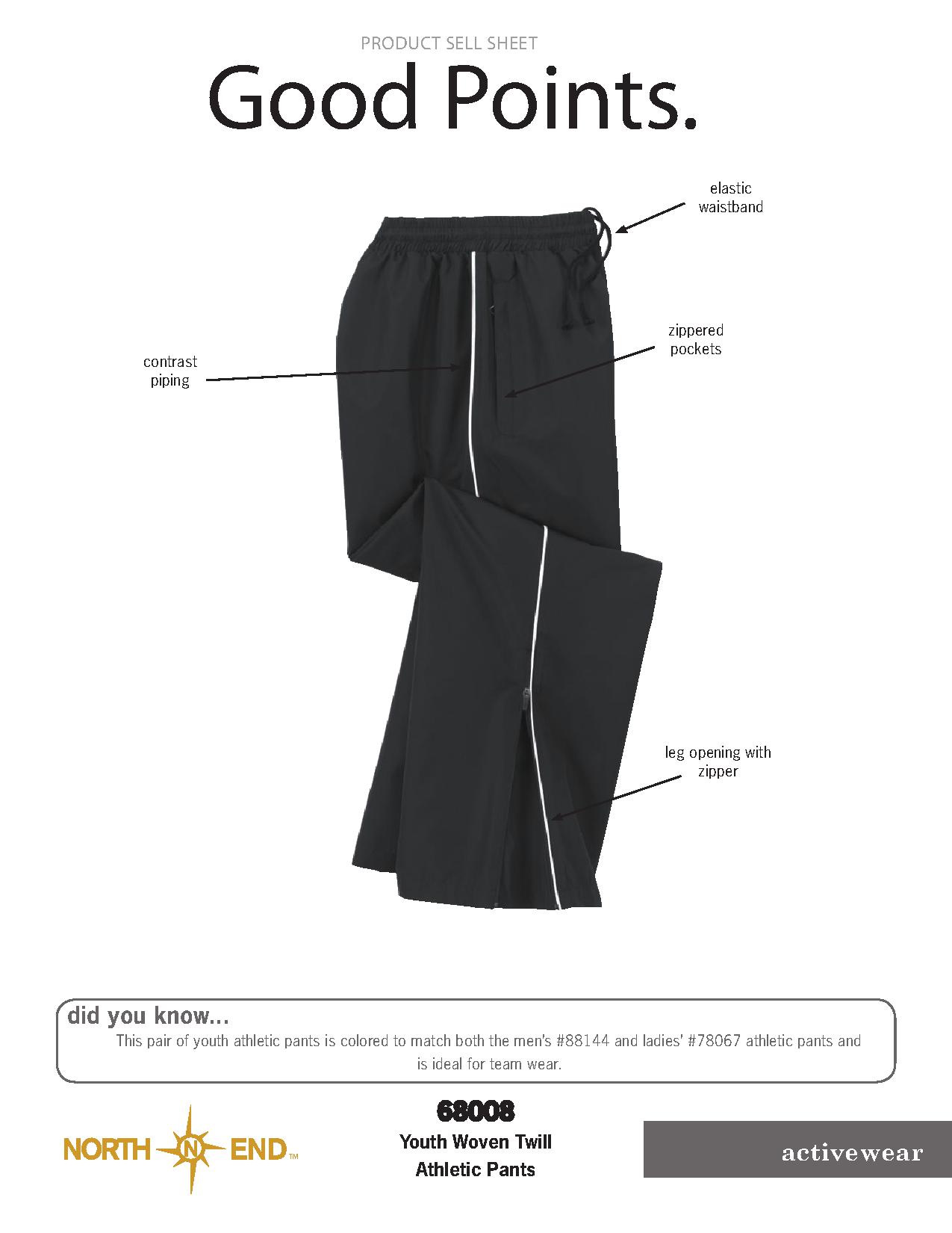 Ash City Lifestyle Athletic Separates 68008 - Youth Woven Twill Athletic Pants