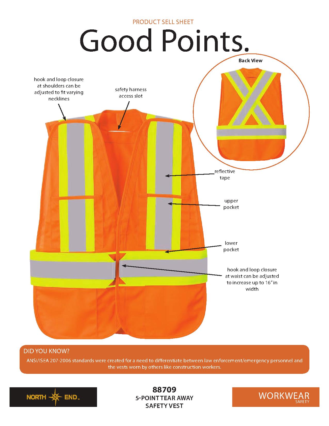 Ash City Lifestyle Vests 88709 - 5-Point Tear Away Safety Vest