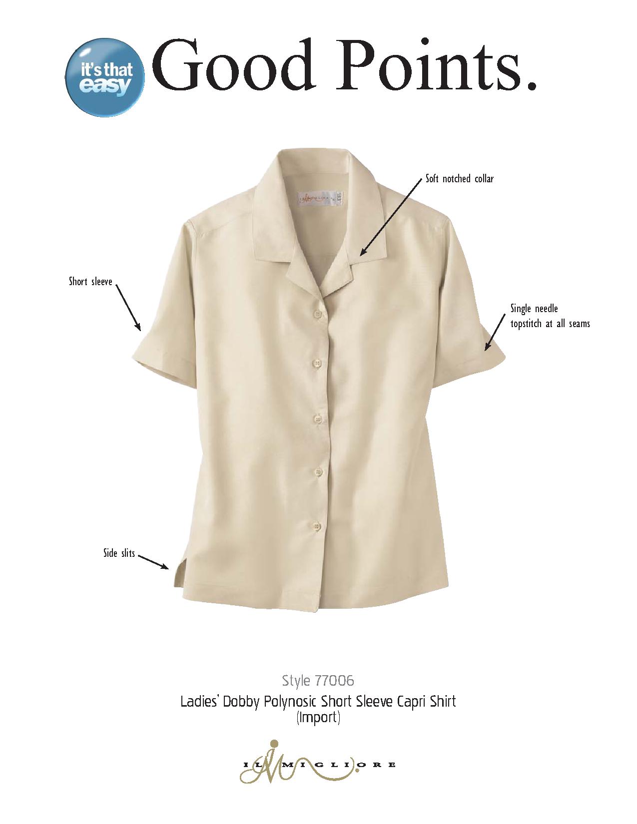 Ash City Polynosic 77006 - Ladies' Polynosic Short Sleeve Capri Shirt