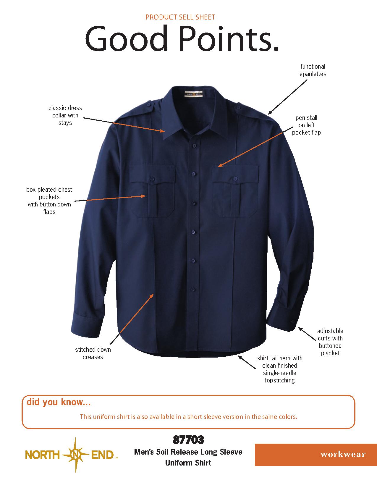 Ash City Service 87703 - Men's Soil Release Long Sleeve Uniform Shirt