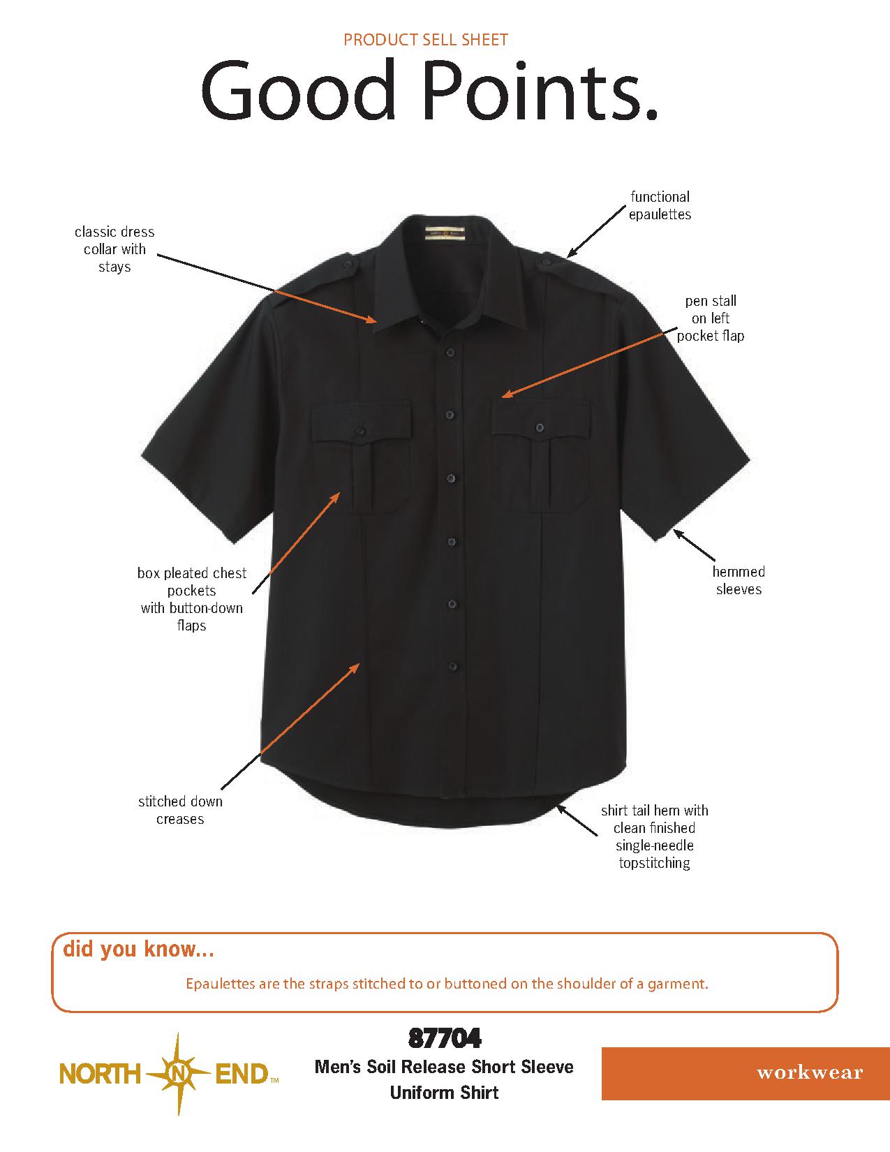 Ash City Service 87704 - Men's Soil Release Short Sleeve Uniform Shirt